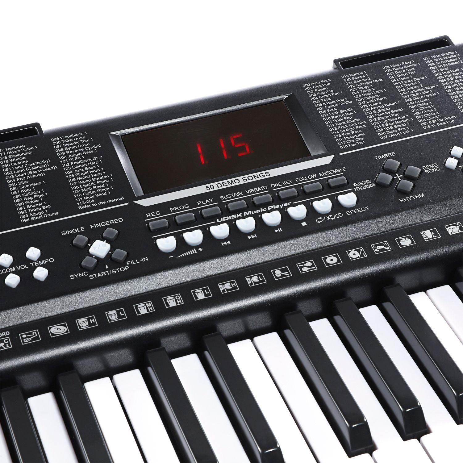 Teclado Musical Piano 61 Notas+Stand Ton-630-3
