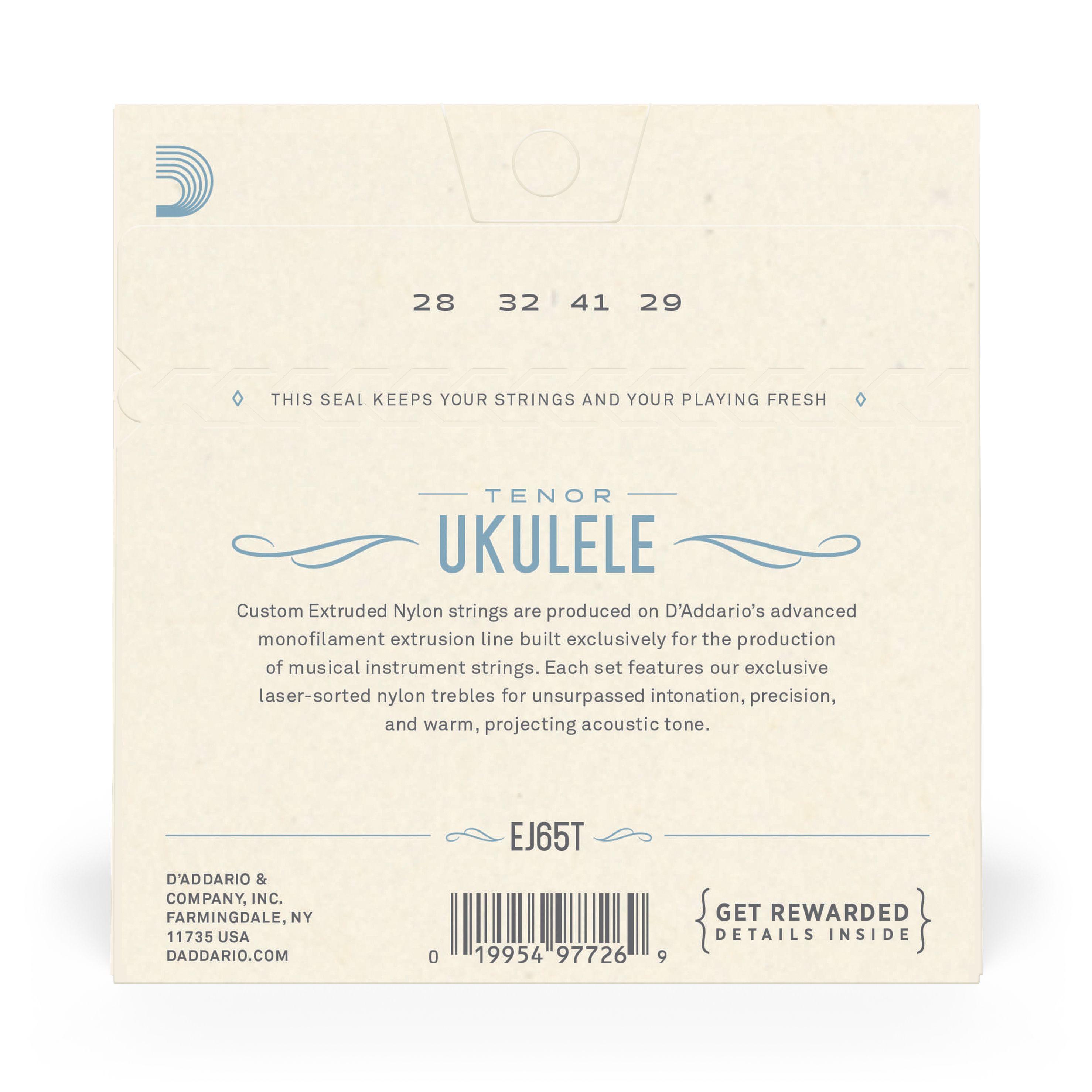 Set de cuerdas Ukelele Tenor Clear EJ65T Daddario-2