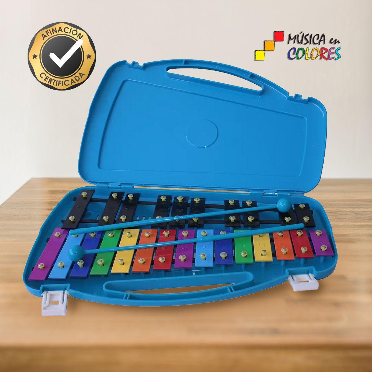 Metalófono Cromático De 25 Tonos Azul All25Bd +  Baqueta adicional-2