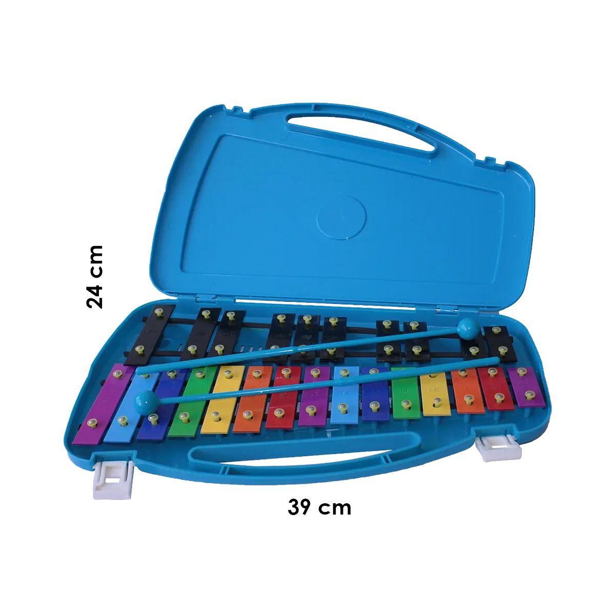 Metalófono Cromático De 25 Tonos Azul All25Bd +  Baqueta adicional-3