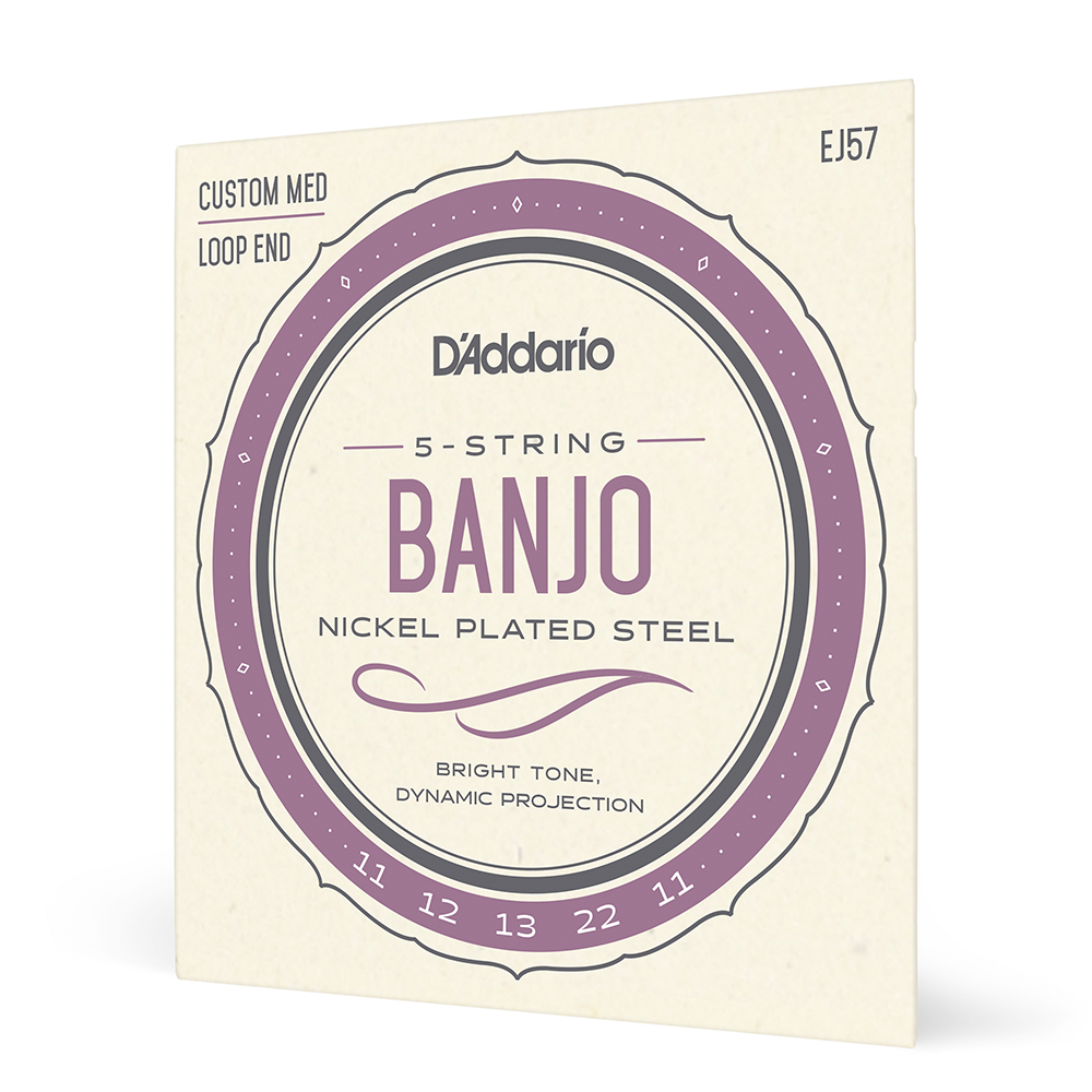 Set de cuerdas Banjo Nickel Custom EJ57 Med Daddario-0