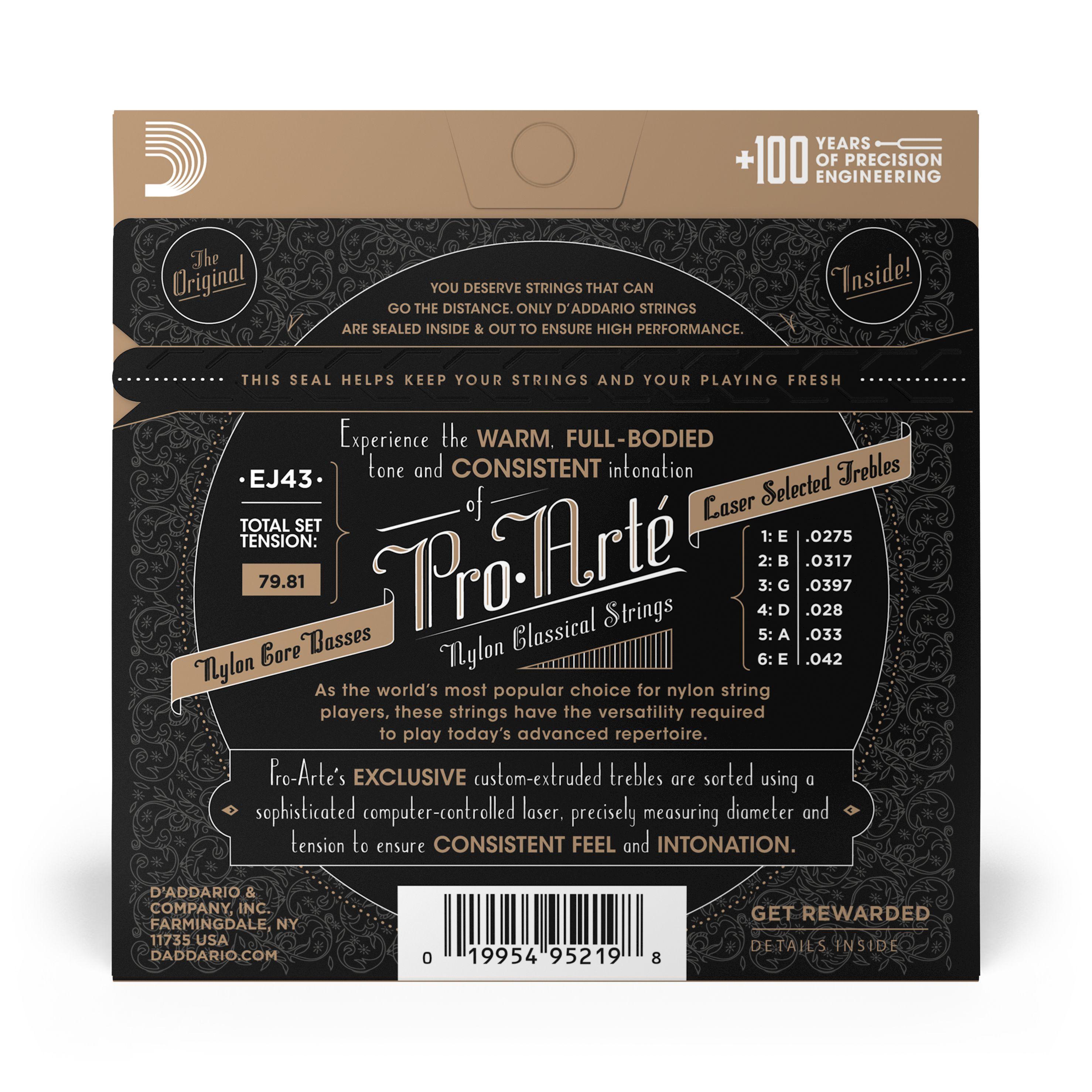 Set de cuerdas Guitarra Clásica Pro-Arté EJ43 Lite Daddario-2