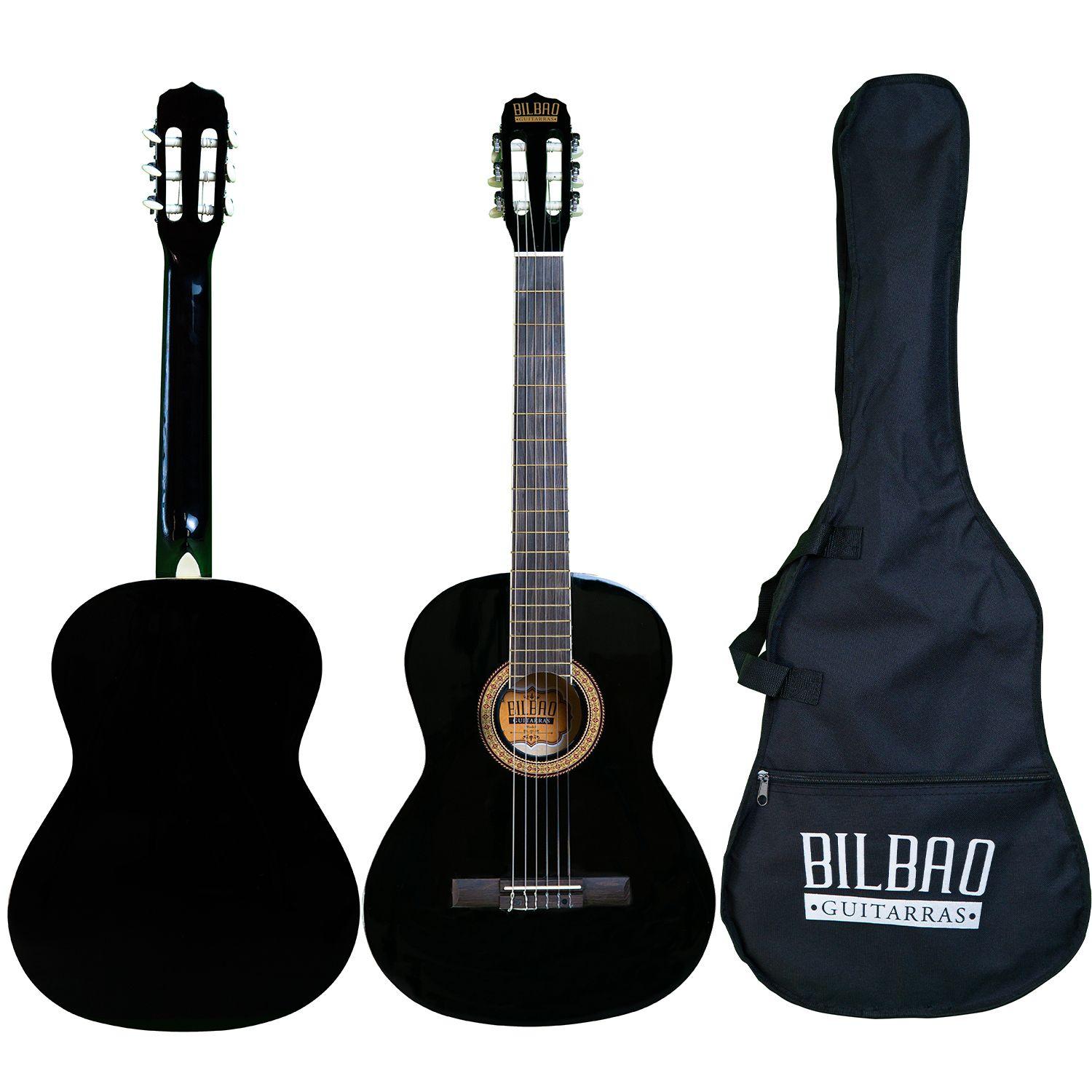 Full Pack Guitarra Acústica Bilbao BIL-44-BK + Set de Cuerdas Olympia + Afinador Cromático Clip-1