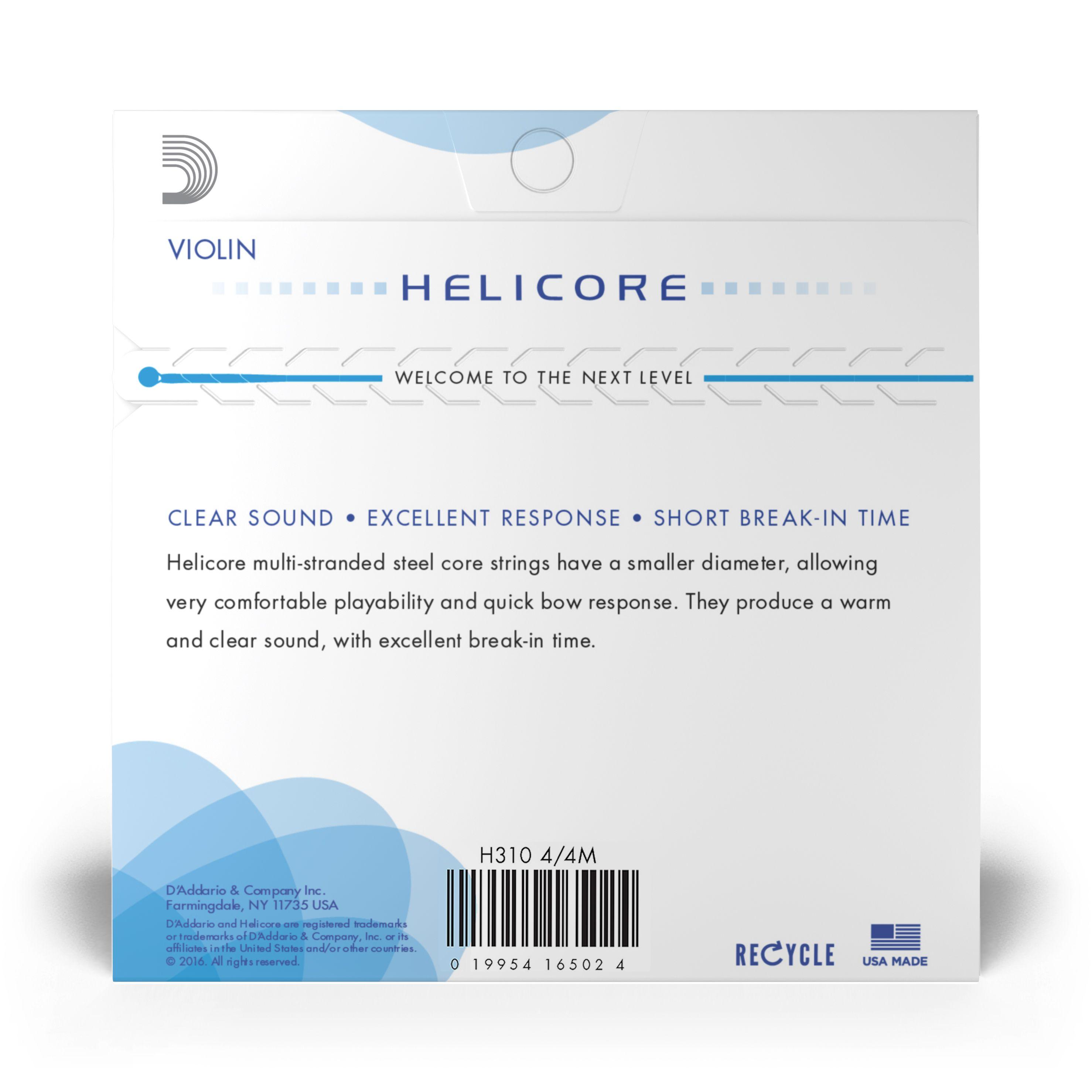 Set de cuerdas Violín 4/4 Helicore Med H310 4/4M Daddario-2