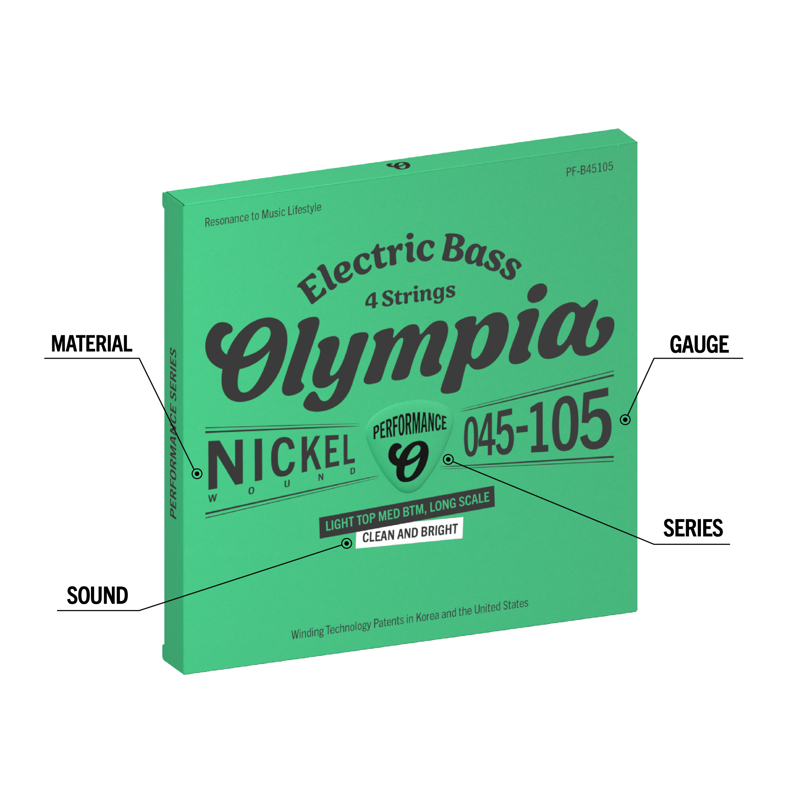 Set Bajo Eléctrico 045-105 PF-B45105 Olympia-2