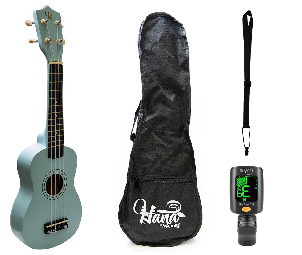 Full Pack Ukelele Sopr.Hana Azul+Afinador Clip+Strap Allegro-0