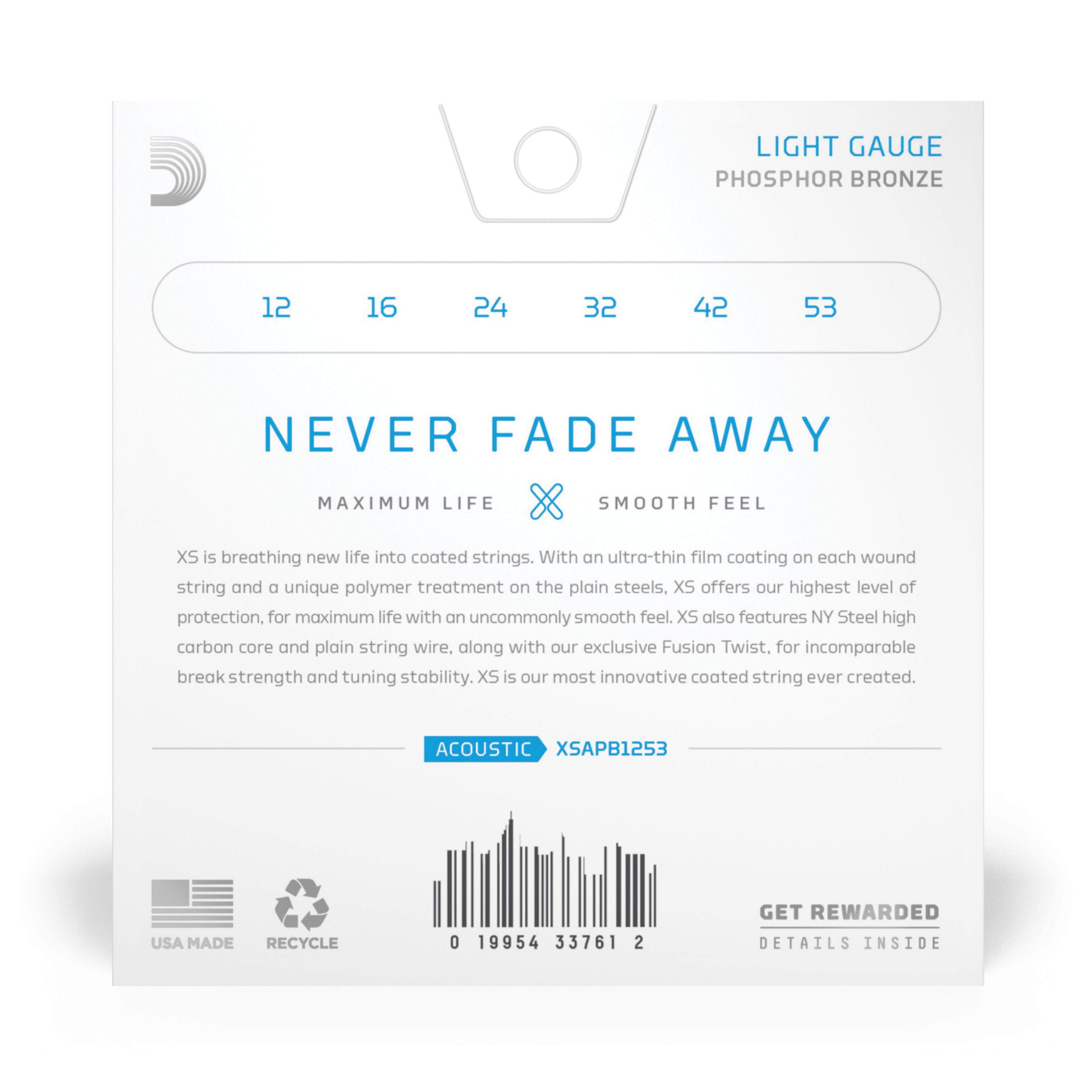 Set Cuerdas Guitarra Acústica 12-53 XSAPB1253 Daddario-2