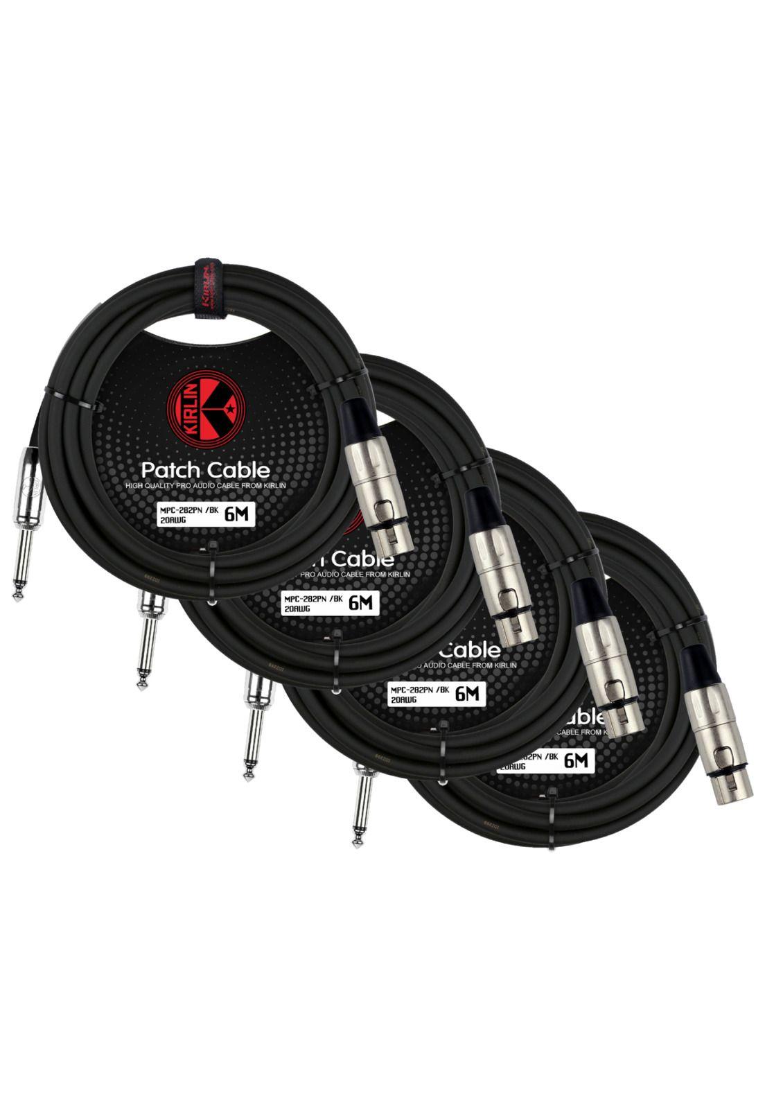 Pack 4 Cables Micrófono Xlr(hembra)-plug 6 Mts Envío Gratis-0