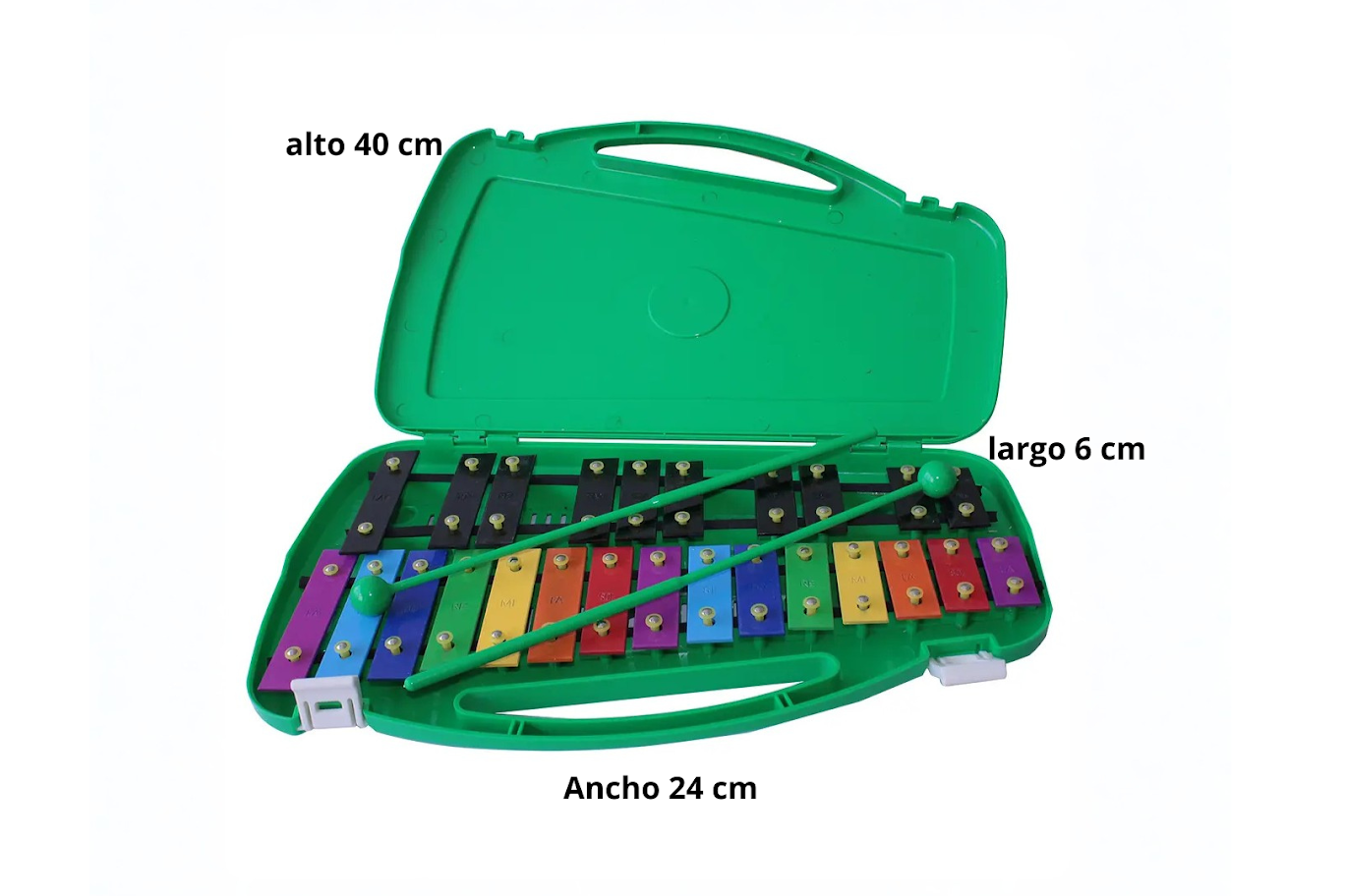 Metalófono Cromático De 25 Tonos Verde All25Gd + Baqueta adicional-3
