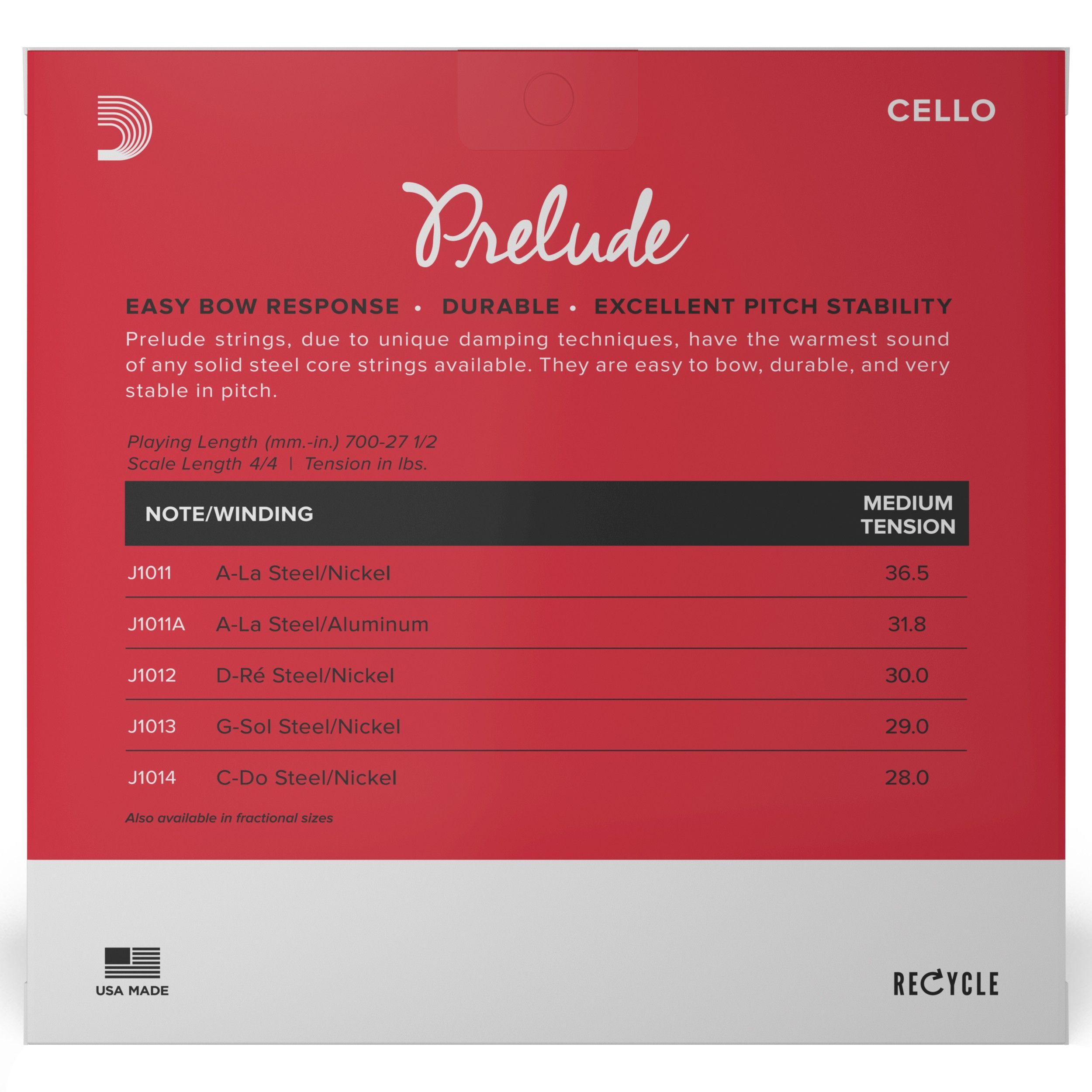 Set cuerdas Cello Prelude 4/4 Med J1010 4/4M Daddario-2