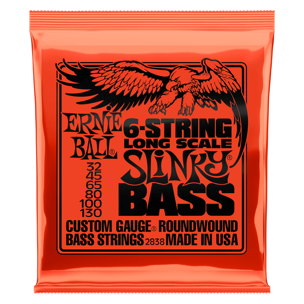 SET DE 6 CUERDAS PARA BAJO ESCALA LARGA ERNIE  BALL SLINKY NICKEL 32 - 130-0