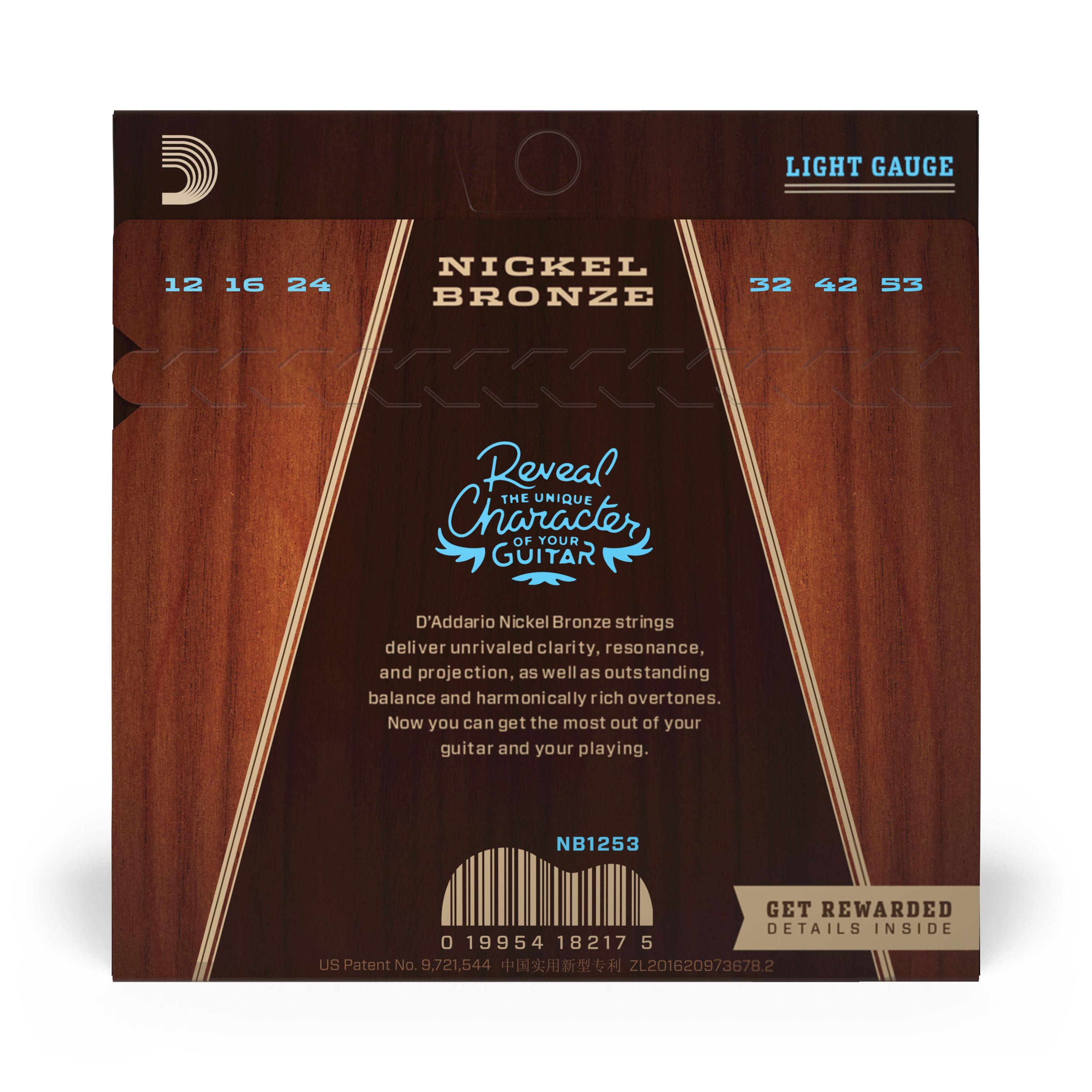Set de cuerdas Guitarra Acústica Bronze Lite NB1253 Daddario-2