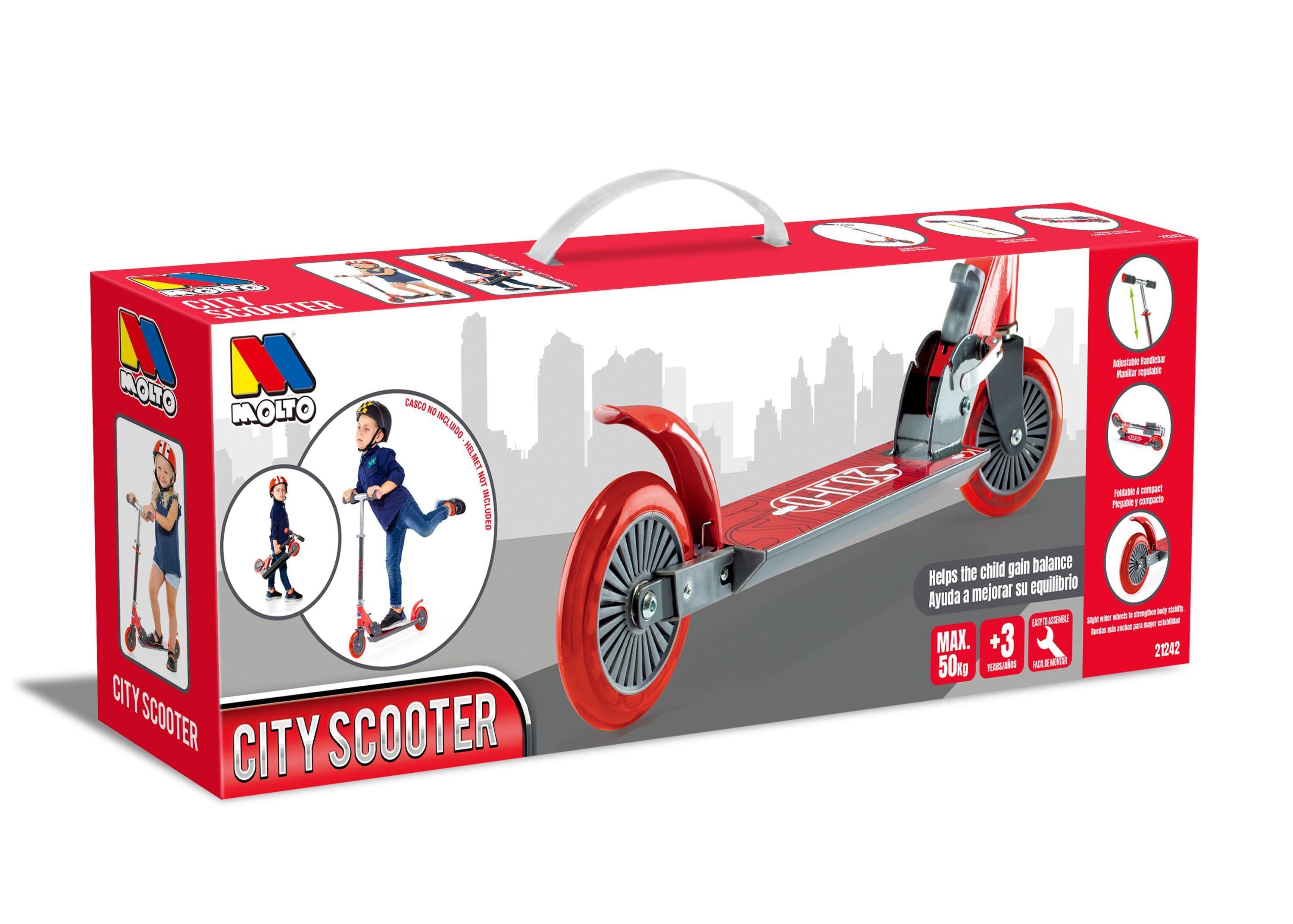 Monopatin Niño Plegable City Scooter Rojo MOLTO-7