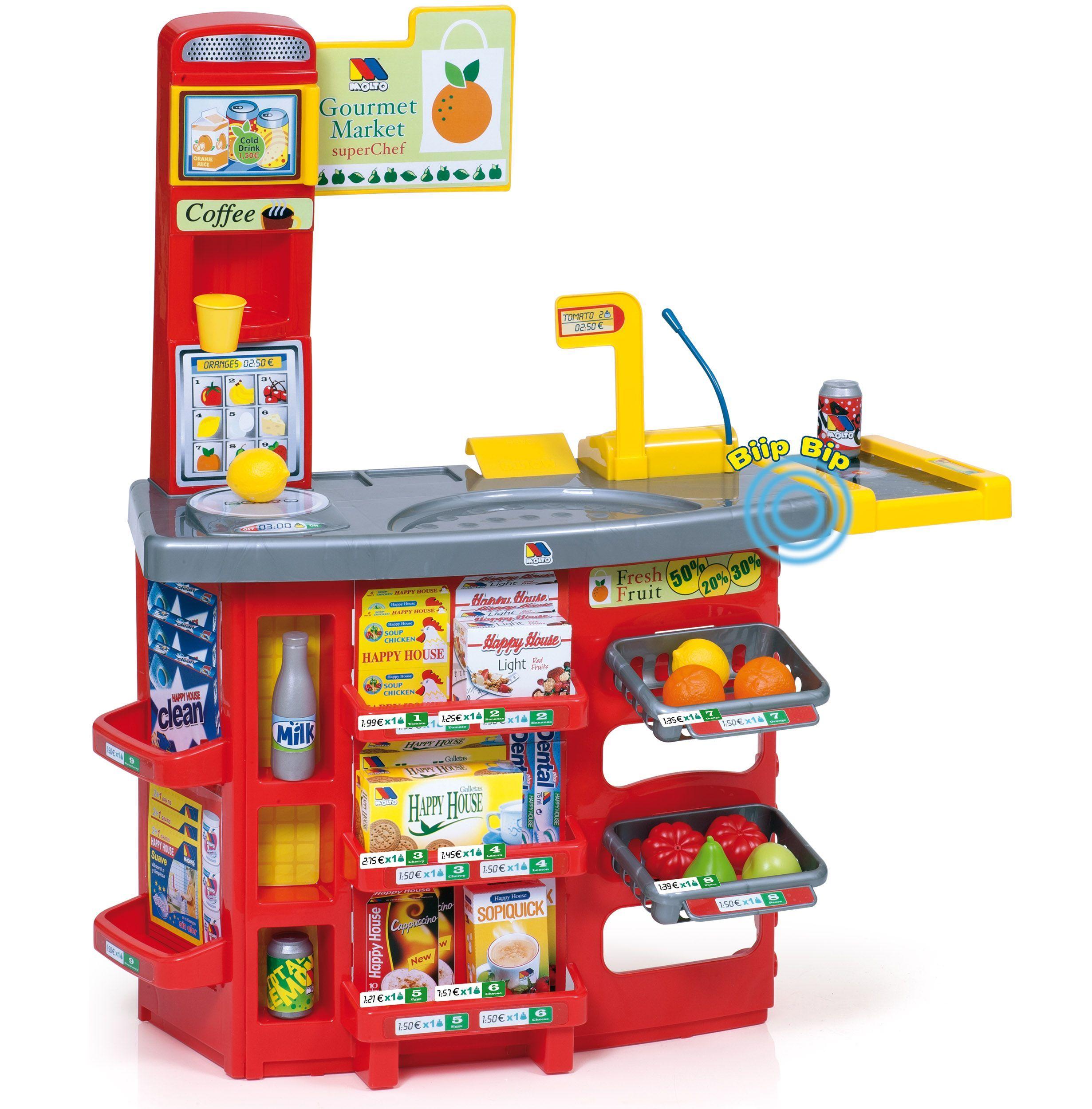 Supermercado De Juguete Electrónico + Carrito Compra-0