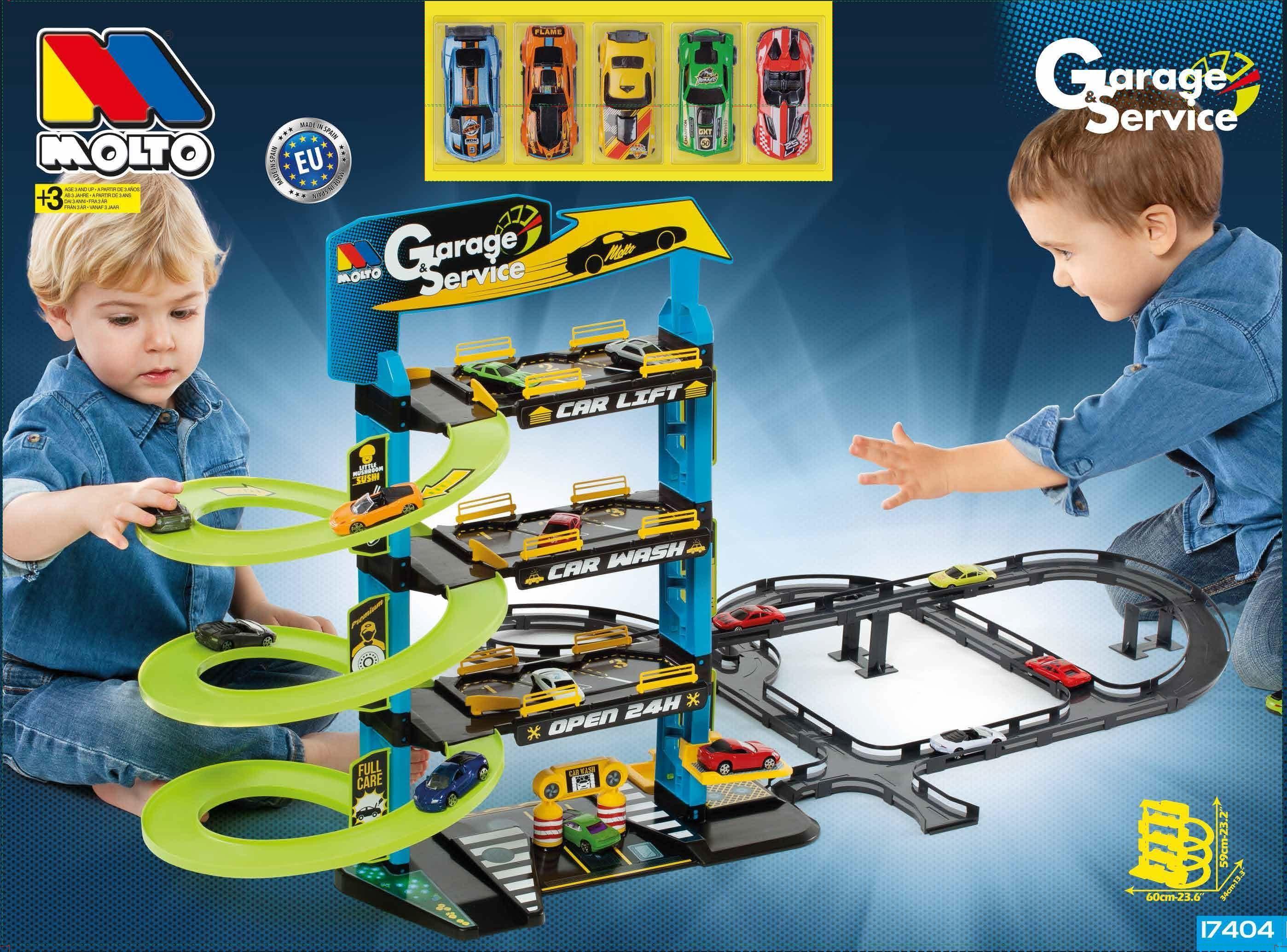 Pista de Autos con 4 Plantas + 5 Autos + Pistas MOLTO-5