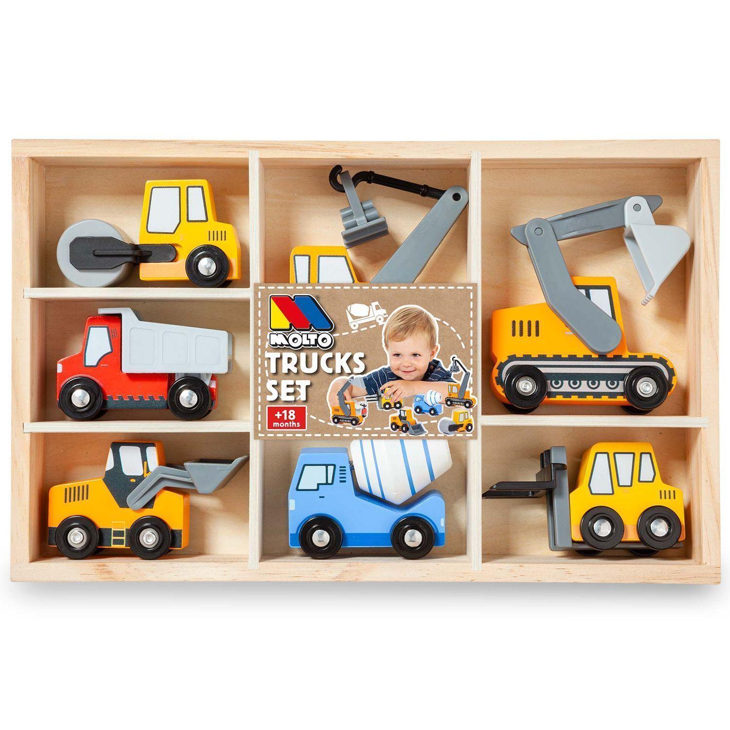 Set Camiones de Construcción de Madera MOLTO-0