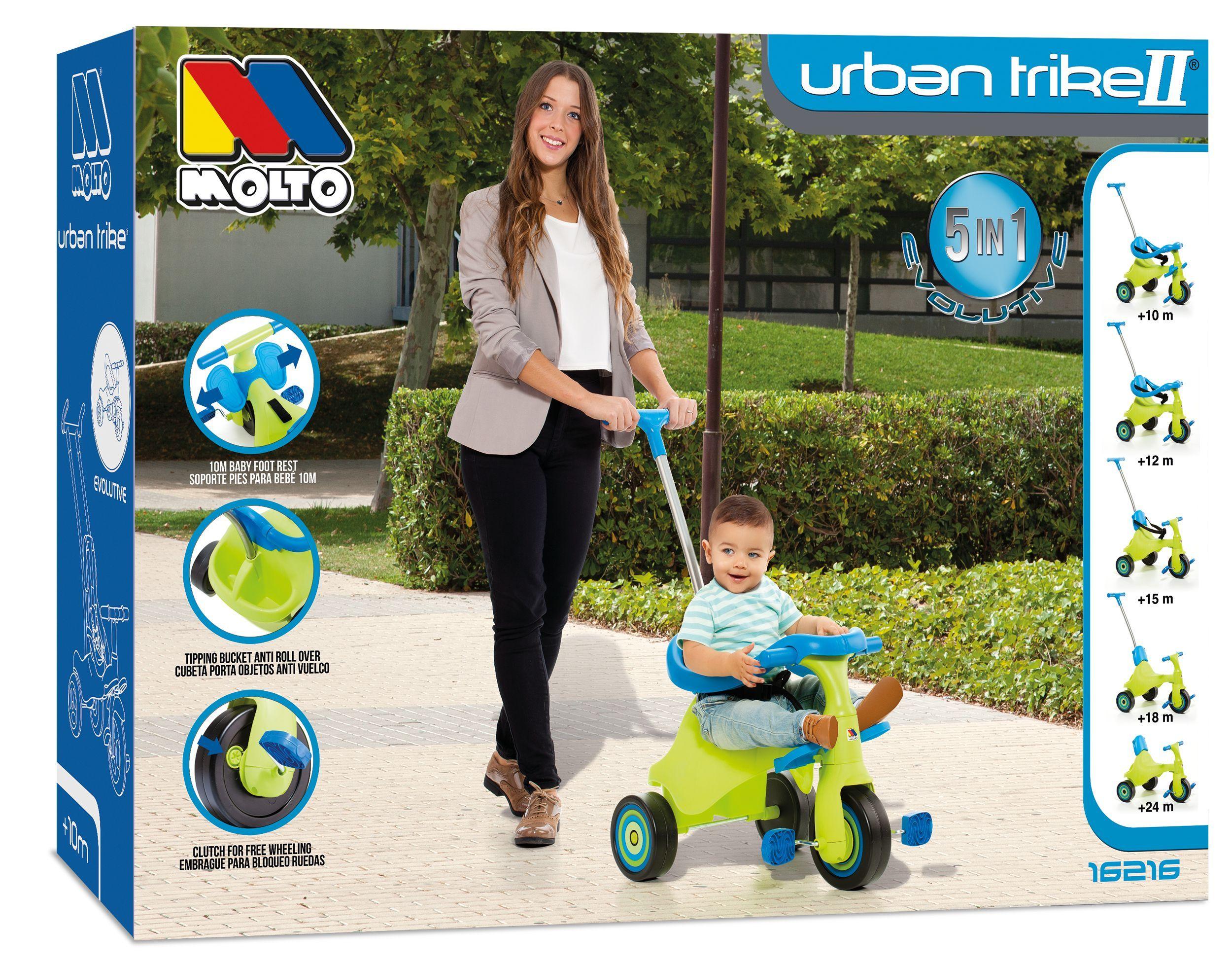 Triciclo Para Niños Verde Molto Urban Trike II City 5 En 1-7