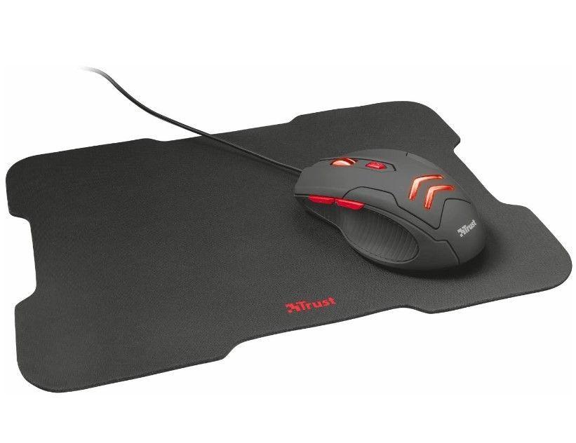 Combo Kit Trust Ziva Gaming Mouse Y Mousepad Bundl-0