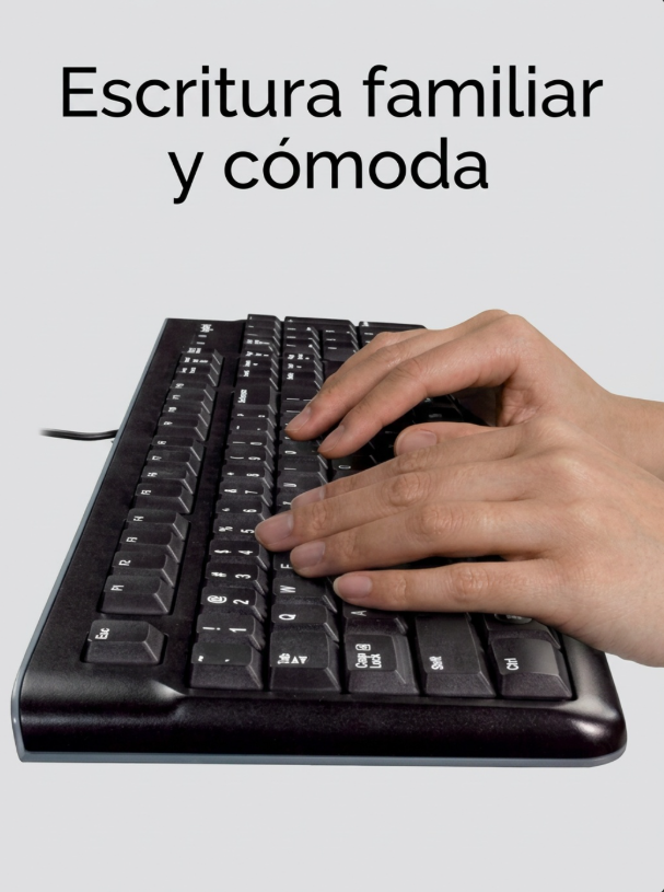 Kit Teclado y Mouse Alambrico USB Logitech MK120 Espanol Latinoamericano Negro-1