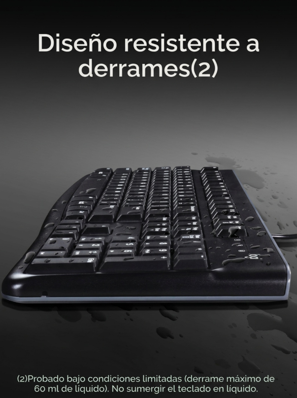 Kit Teclado y Mouse Alambrico USB Logitech MK120 Espanol Latinoamericano Negro-2