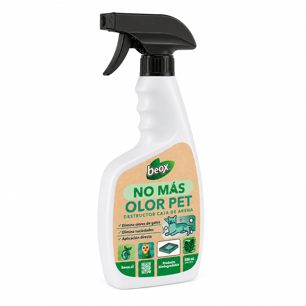 Destructor No Mas Olor Caja De Arena Gatos Beox 500ml-0