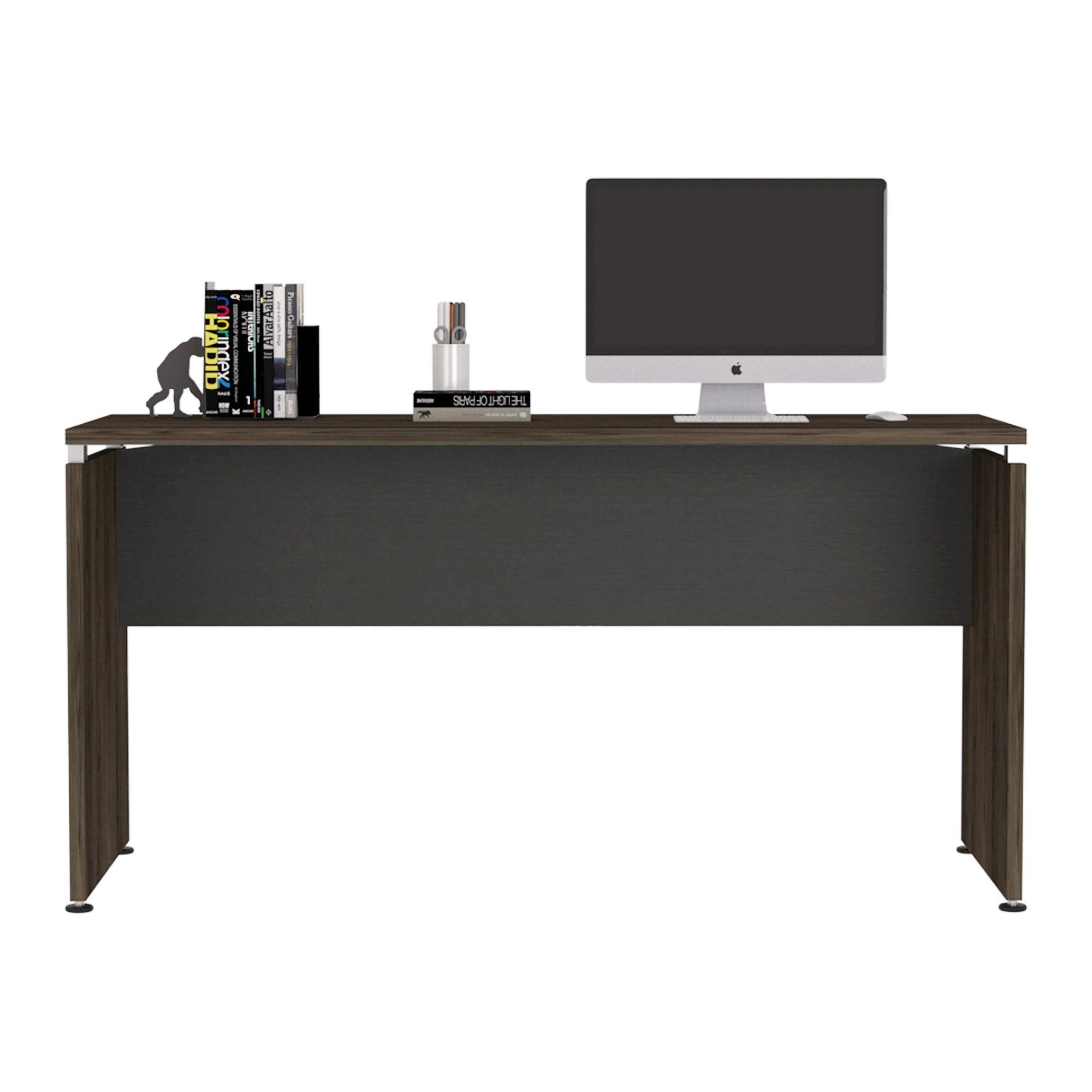 ESCRITORIO 75X150X60 CM FM-009N NEGRO Y CAFÉ OSCURO-3