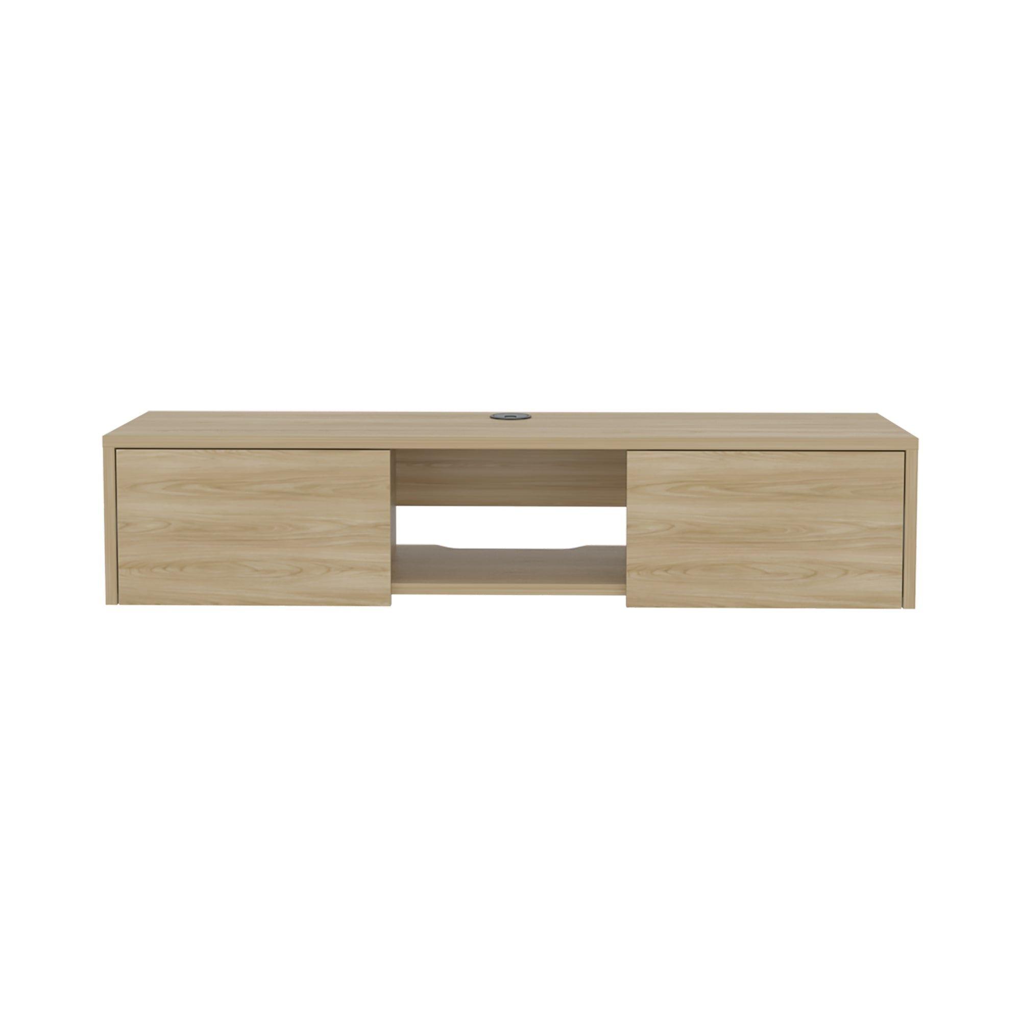 Rack Tv Con Capacidad Hasta 65" Piso o Flotante 26,8X125,1X29,7 Cm Café Claro-3