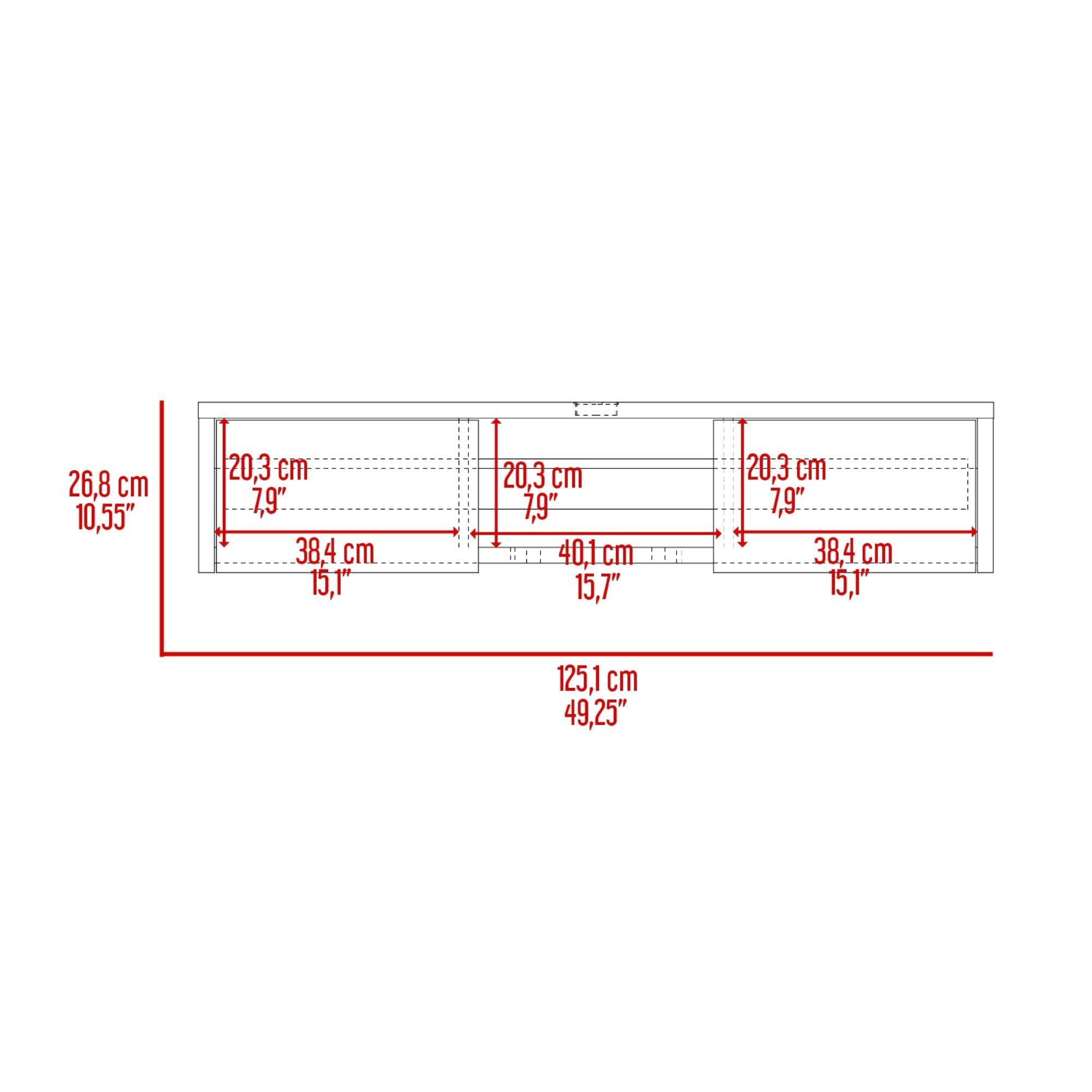 Rack Tv Con Capacidad Hasta 65" Piso o Flotante 26,8X125,1X29,7 Cm Café Claro-5