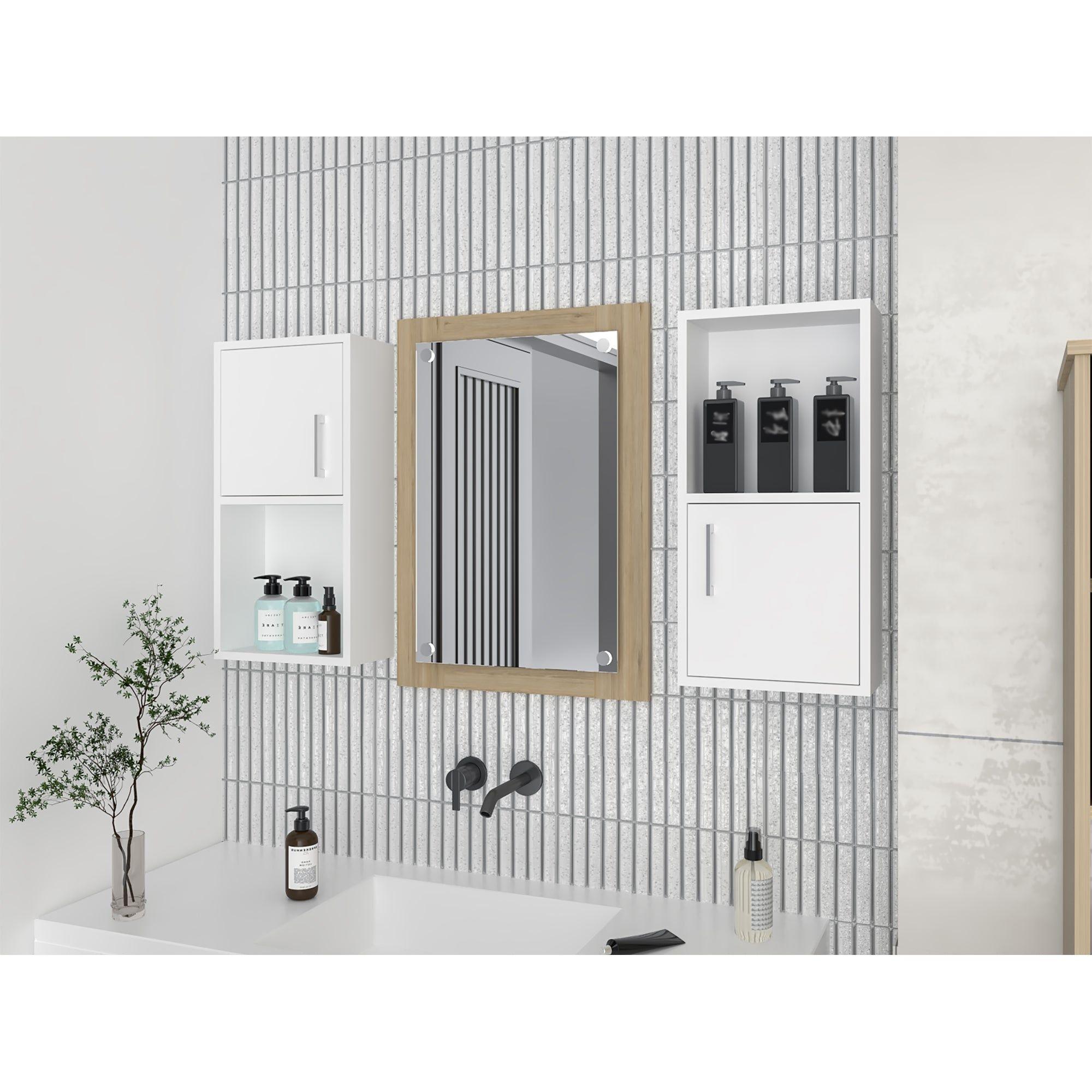 MUEBLE ORGANIZADOR BAÑO CON 1 PUERTA X2 UNIDADES FM-001B - BLANCO-4