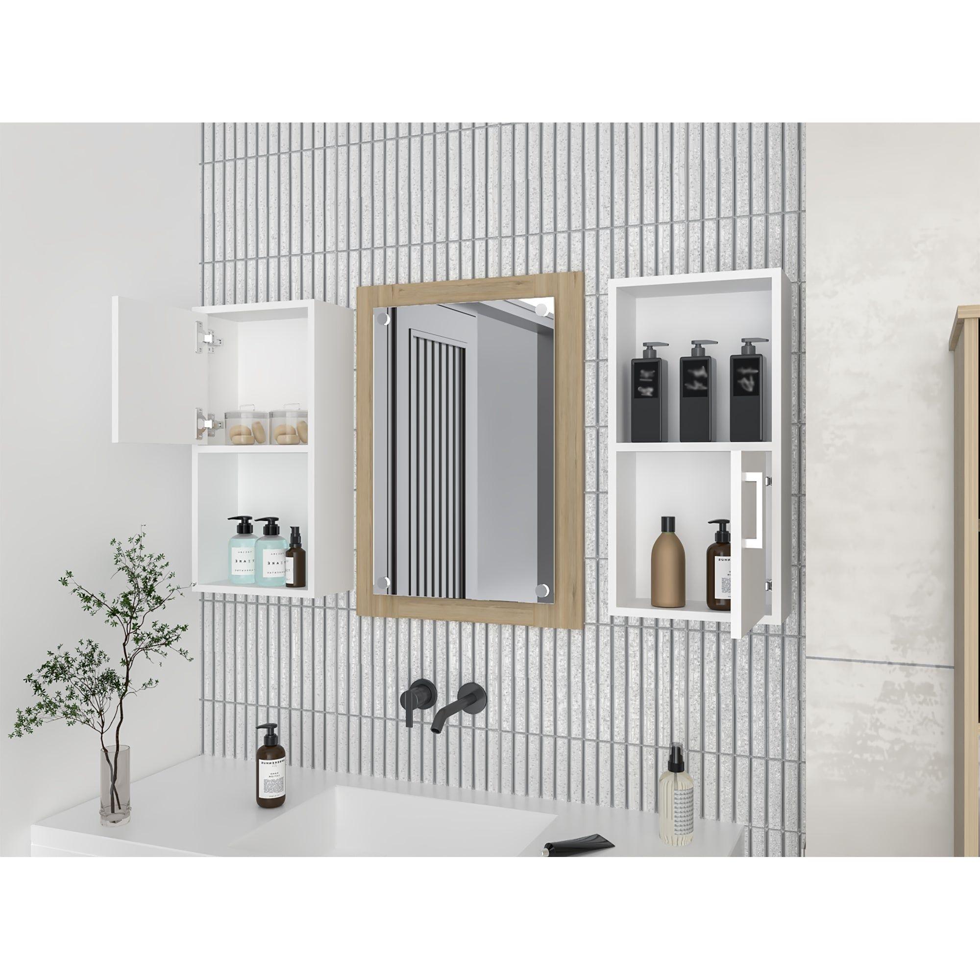 MUEBLE ORGANIZADOR BAÑO CON 1 PUERTA X2 UNIDADES FM-001B - BLANCO-5