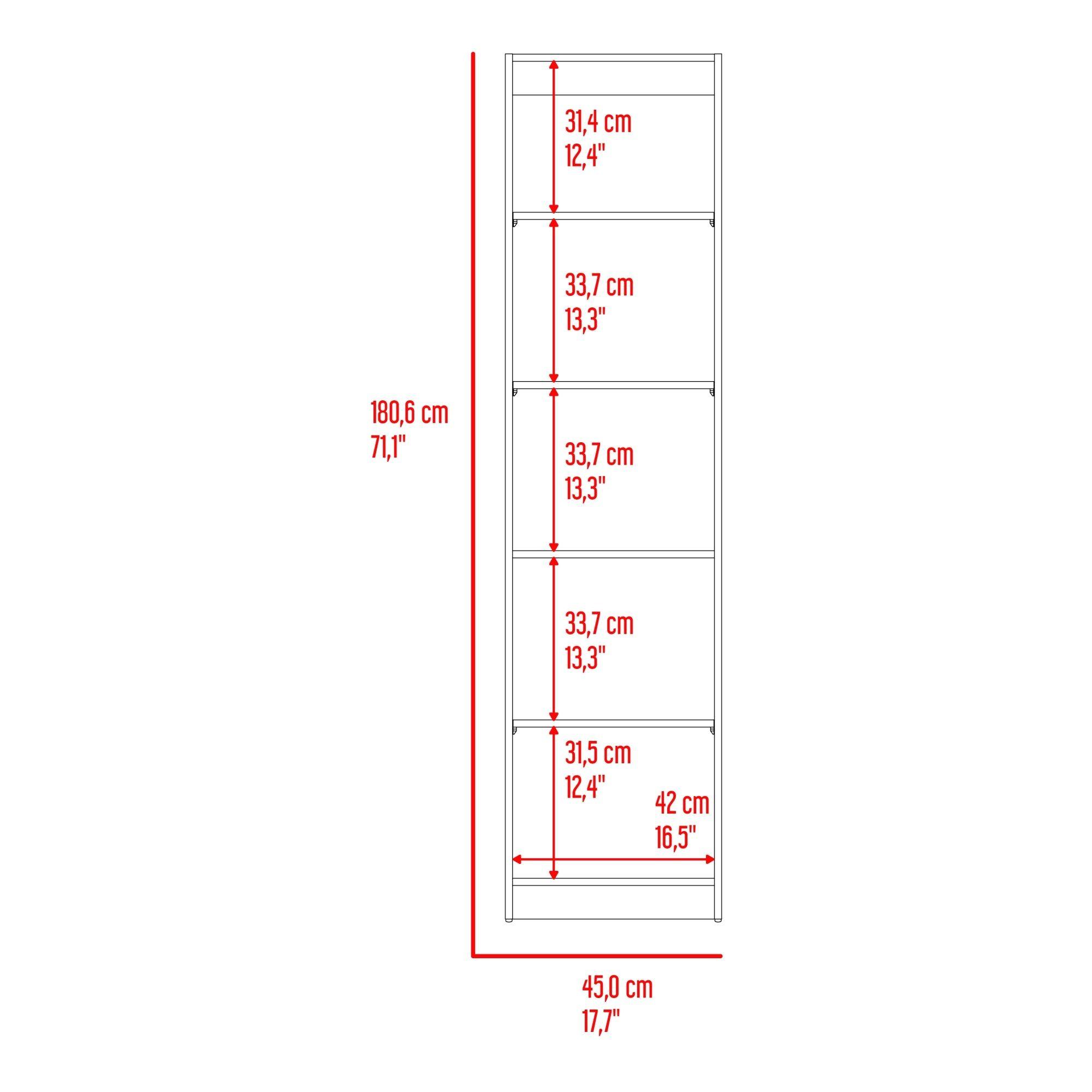 Estante Organizador 5 Niveles Negro Y Cafe 180,6X45X29,9 Cm-4