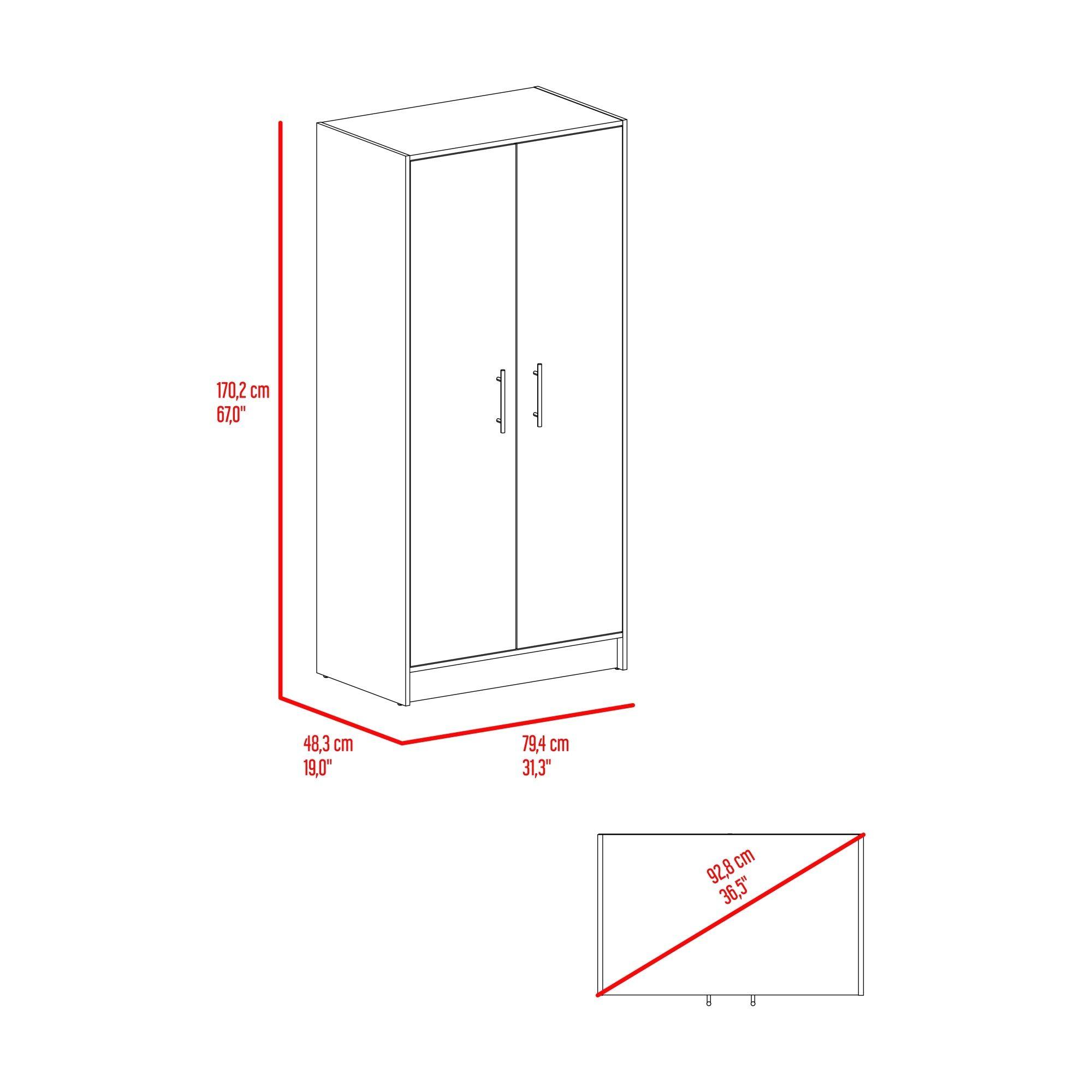 Set Dormitorio Closet 2 Puertas + Velador + Comoda Fm Café Claro-4