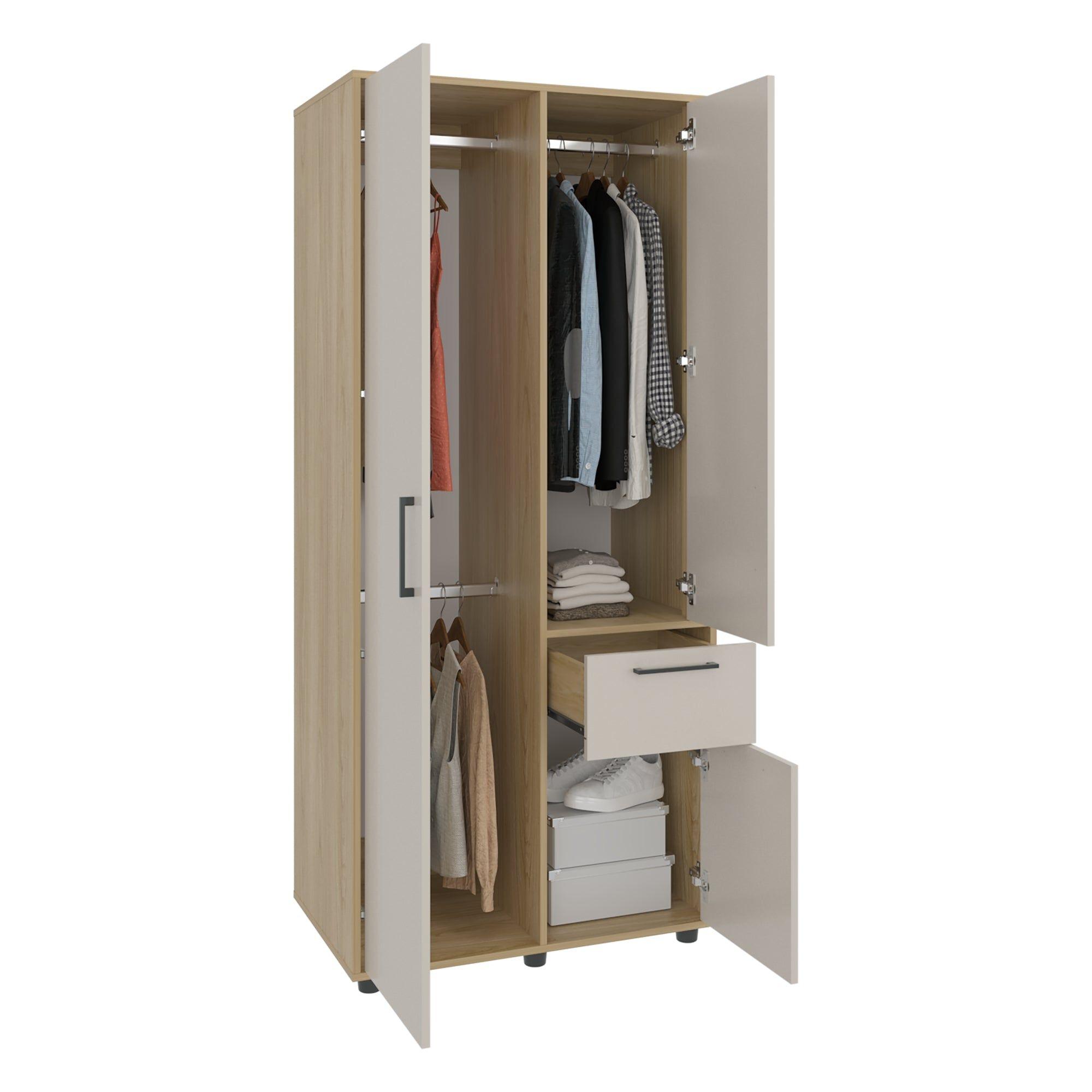 Closet 3 Puertas Y1 Cajon 180X80X52 Cm Café Claro-2