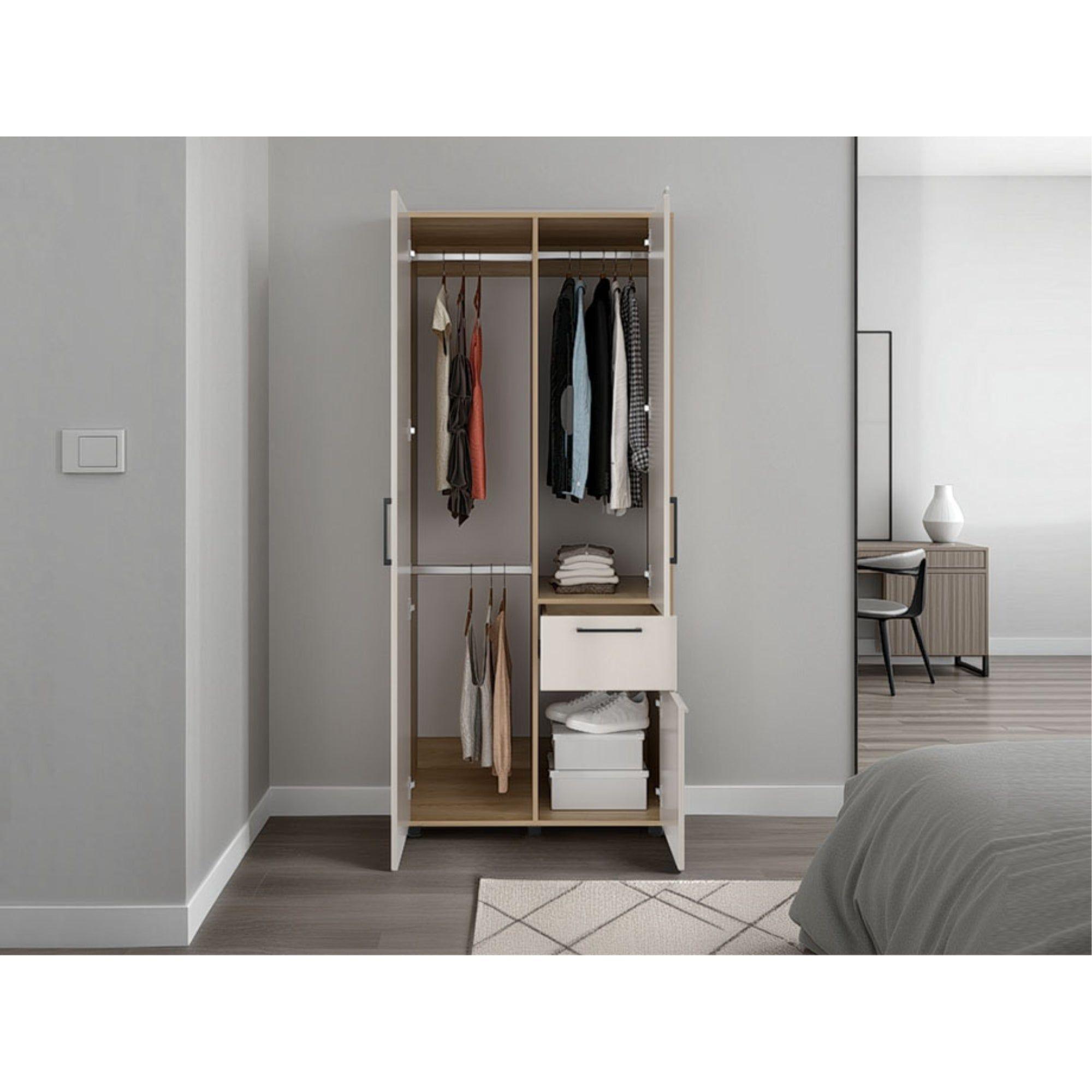 Closet 3 Puertas Y1 Cajon 180X80X52 Cm Café Claro-6