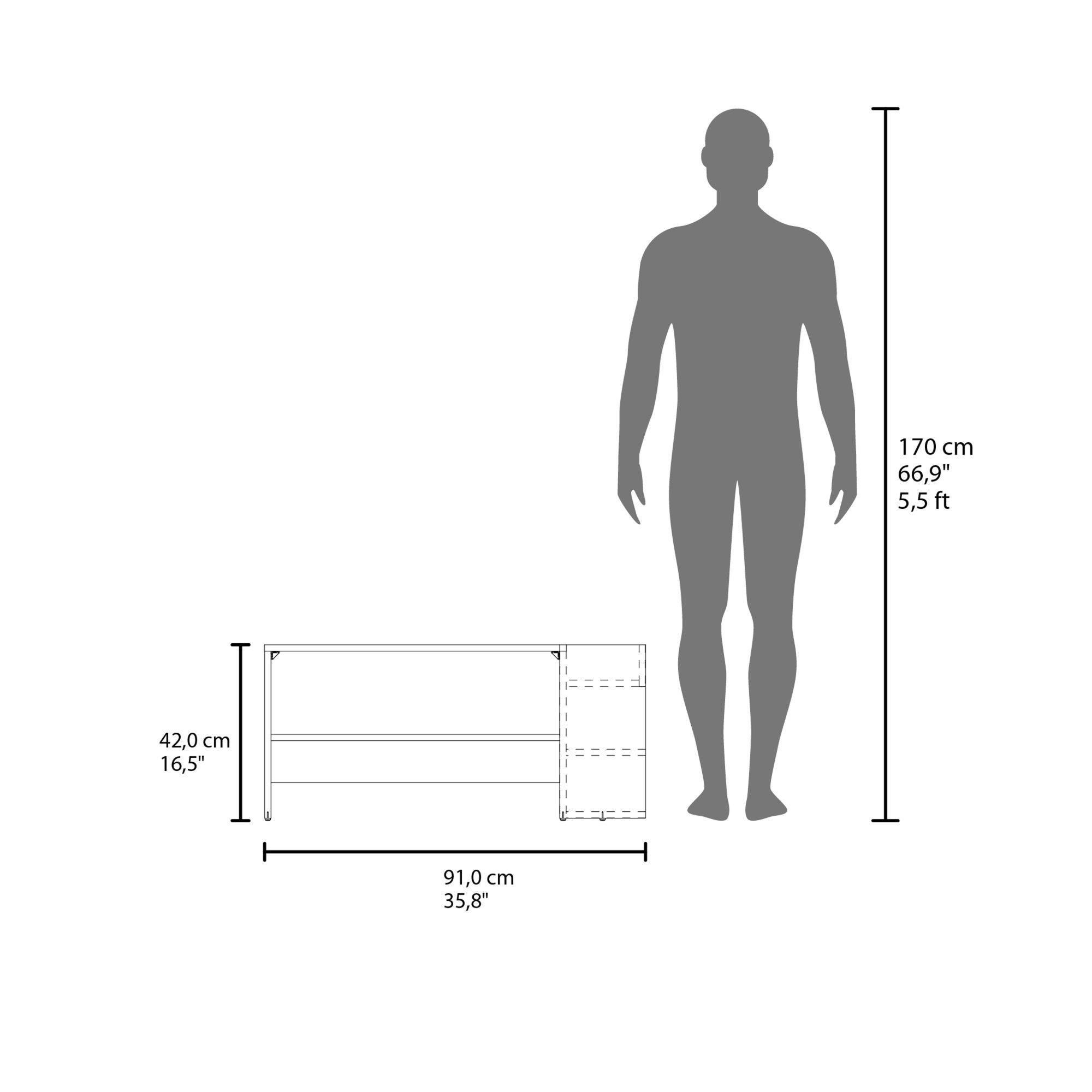 Mesa Centro 42x91x45 Cm Beige Y Negro-6