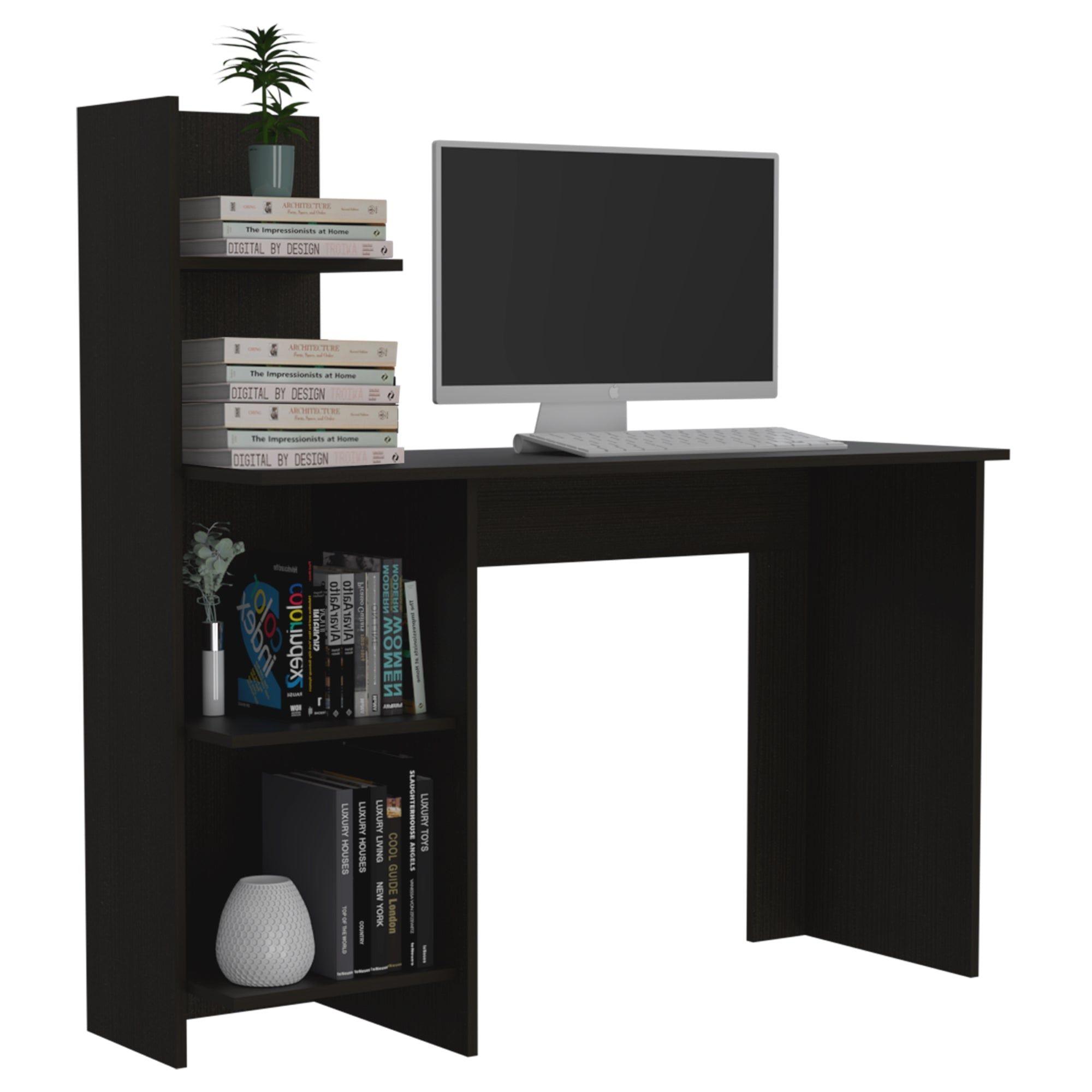 ESCRITORIO CON BIBLIOTECA 4 REPISAS FM-067N - NEGRO-3