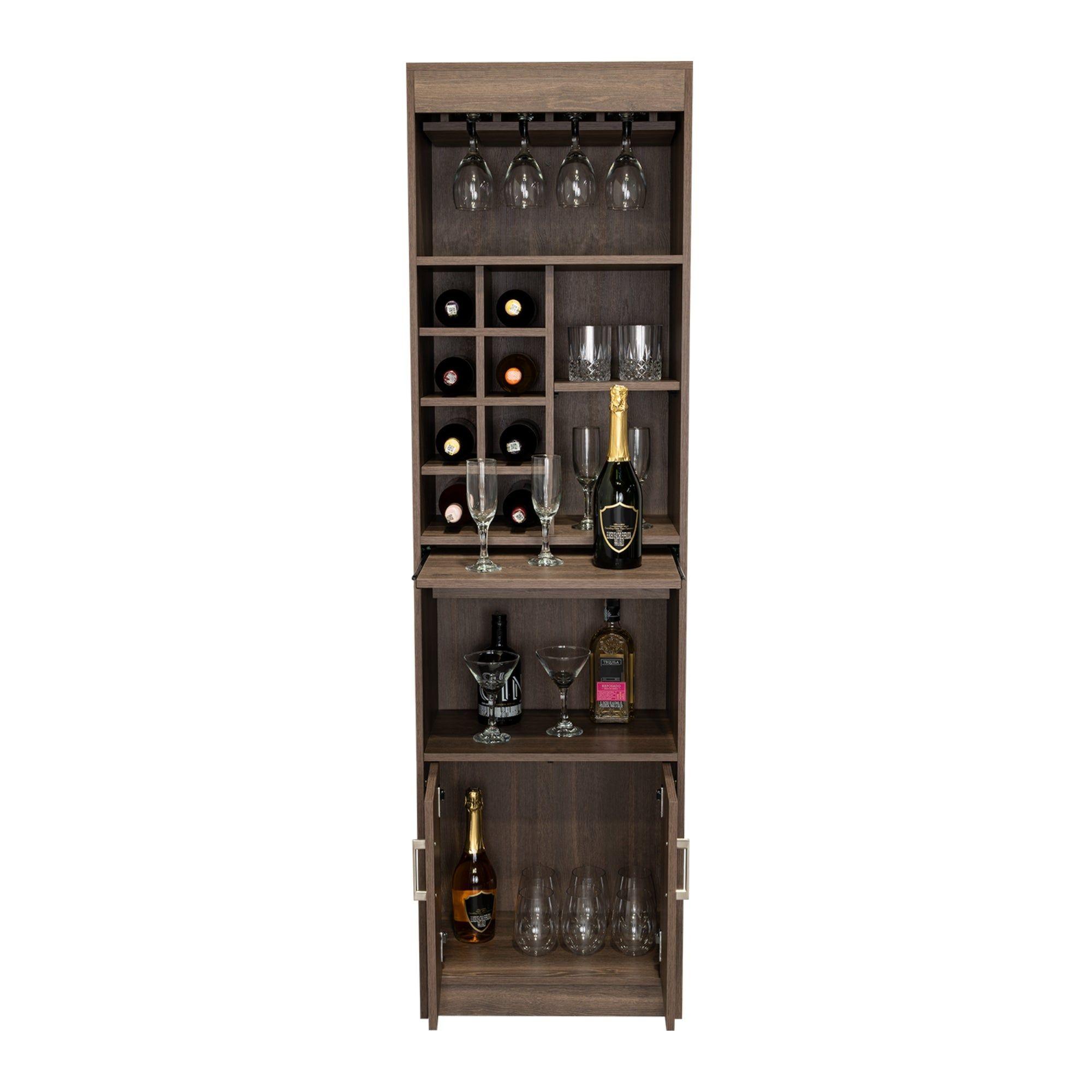 BAR ALTO 8 BOTELLEROS REPISA EXTENSIBLE FM-011O  CAFÉ OSCURO-2