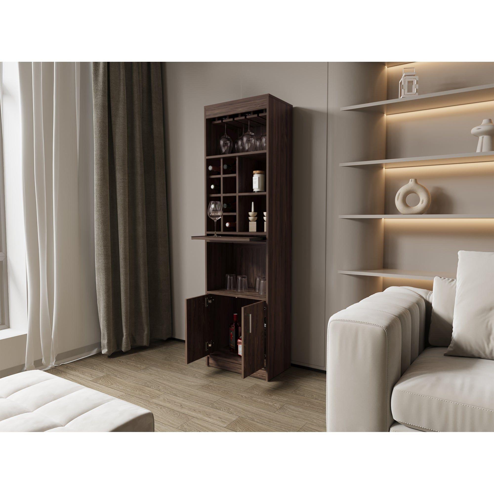 BAR ALTO 8 BOTELLEROS REPISA EXTENSIBLE FM-011O  CAFÉ OSCURO-5