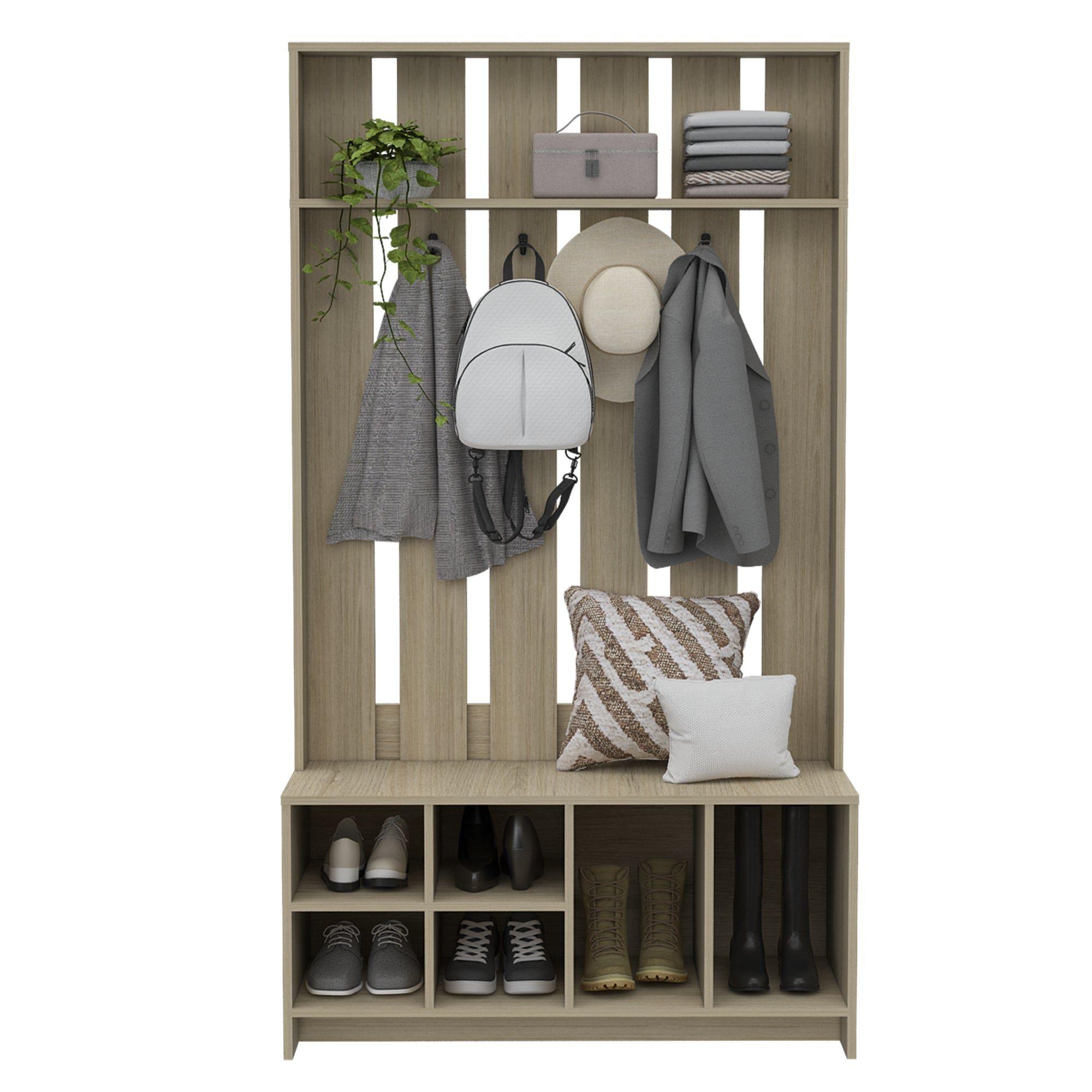 Mueble Recibidor 7 Repisas Fm-001C Café Claro-2