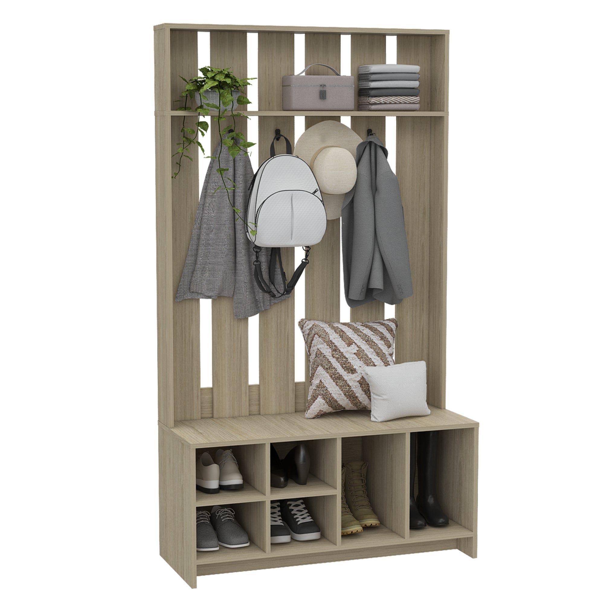 Mueble Recibidor 7 Repisas Fm-001C Café Claro-3