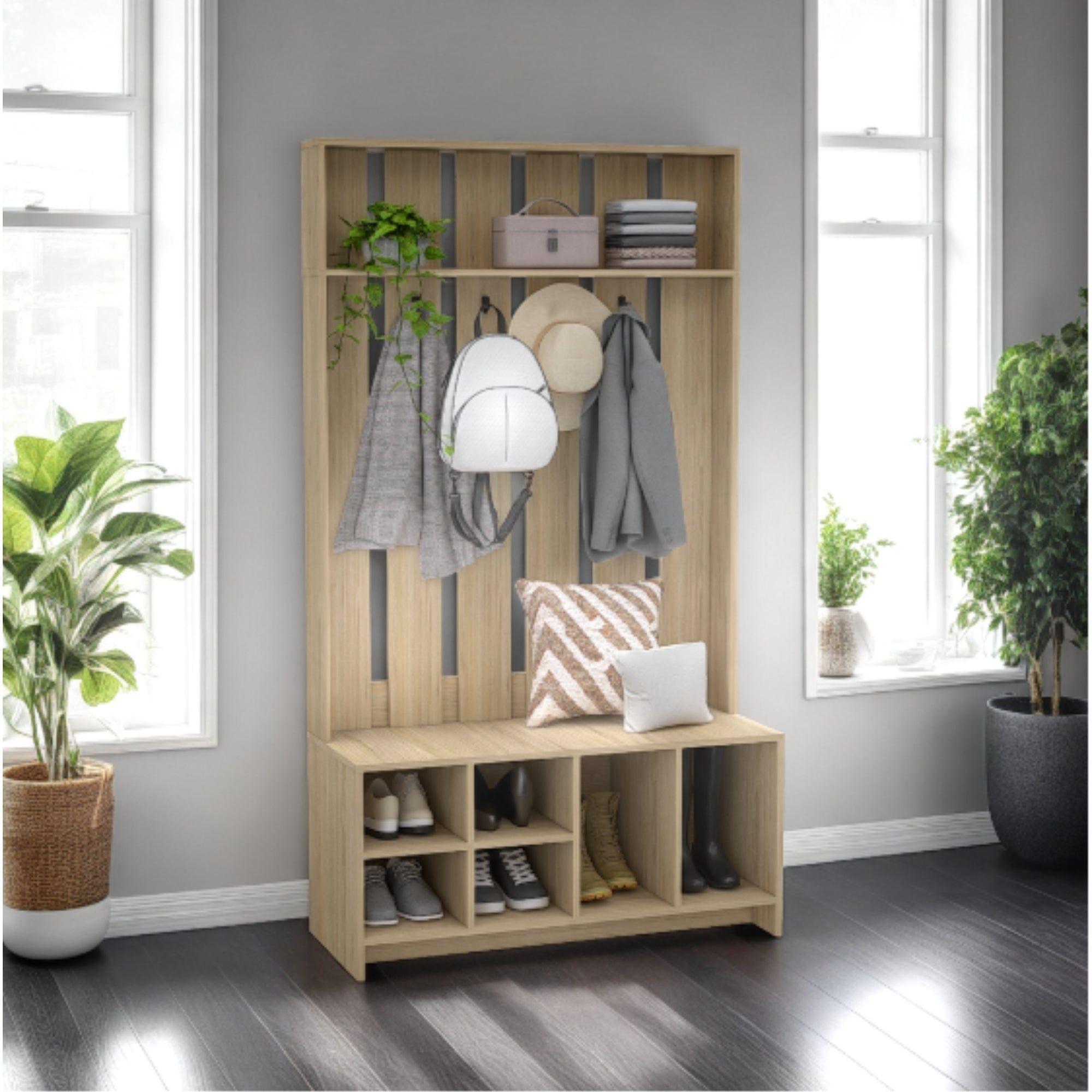 Mueble Recibidor 7 Repisas Fm-001C Café Claro-4