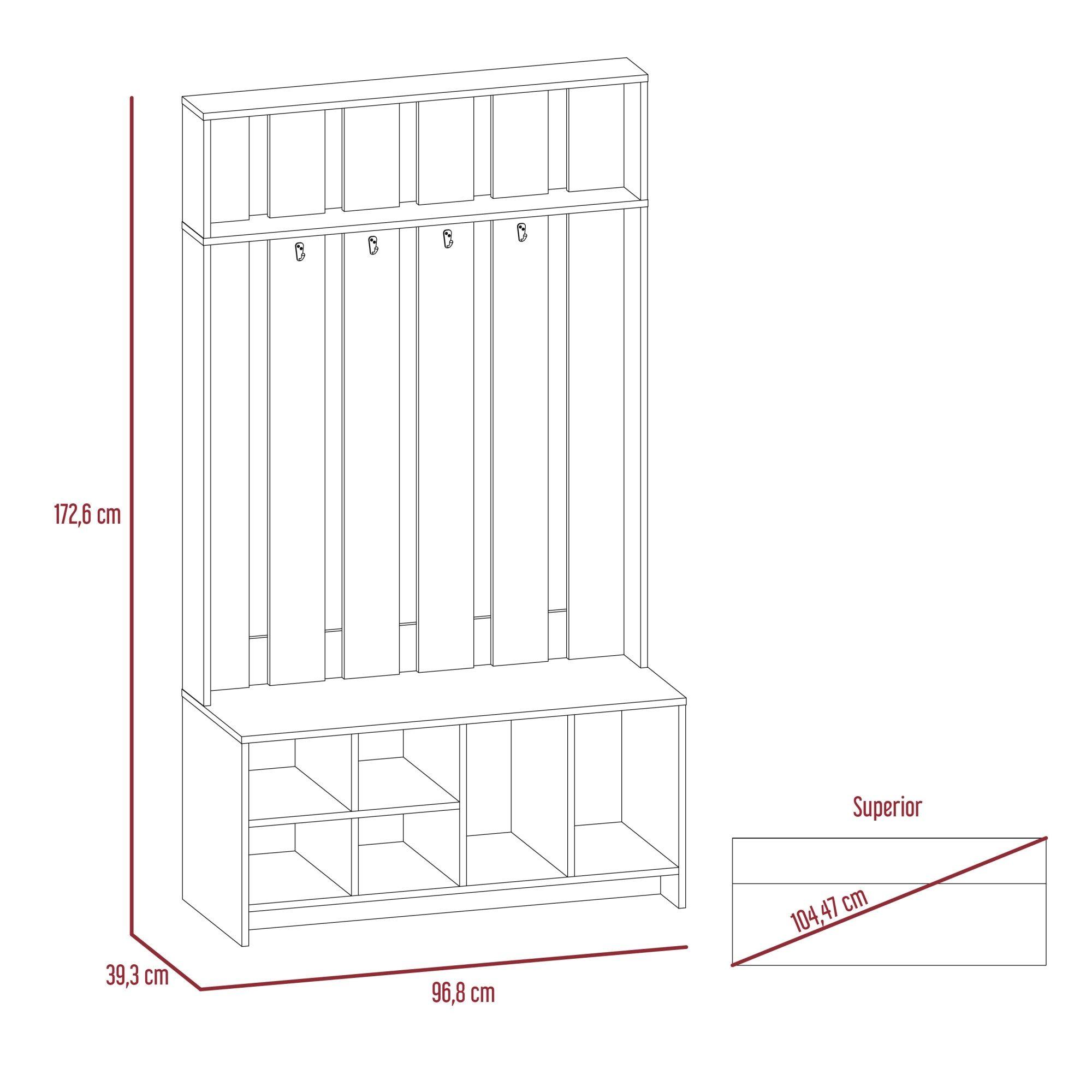 Mueble Recibidor 7 Repisas Fm-001C Café Claro-5