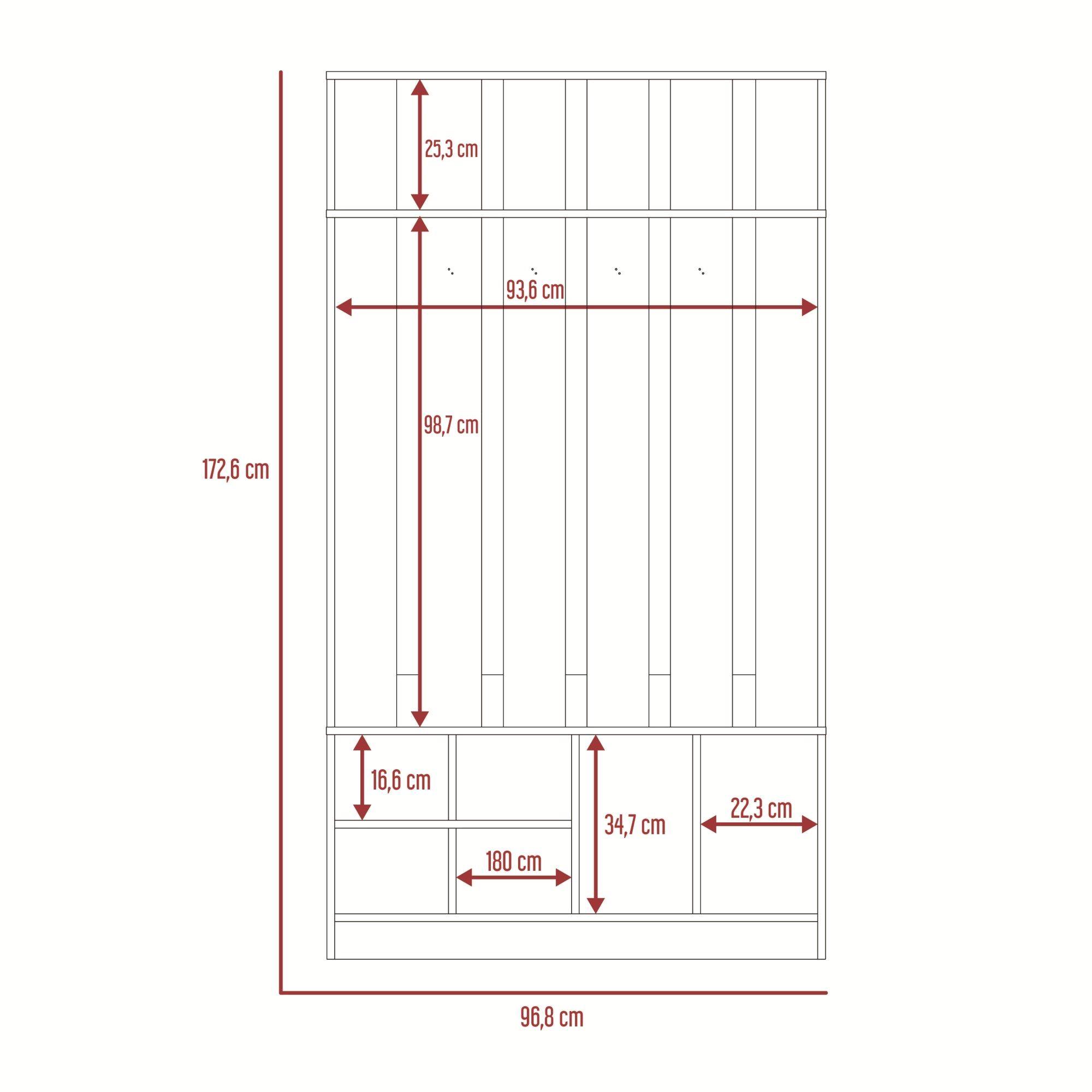 Mueble Recibidor 7 Repisas Fm-001C Café Claro-6