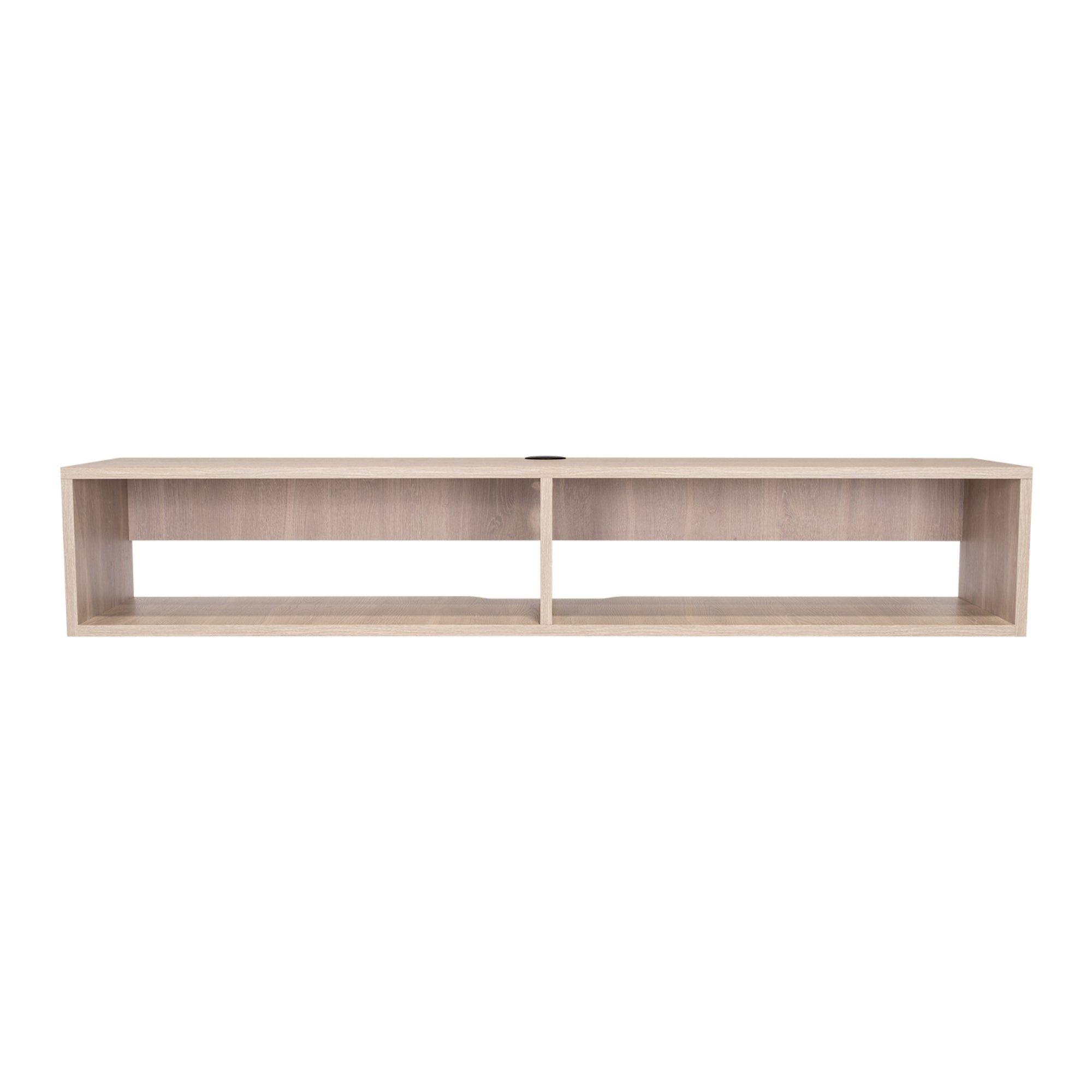 Rack Tv Con Capacidad Hasta 65" Flotante 2 Espacios 26,5X150X32 Cm Beige-3
