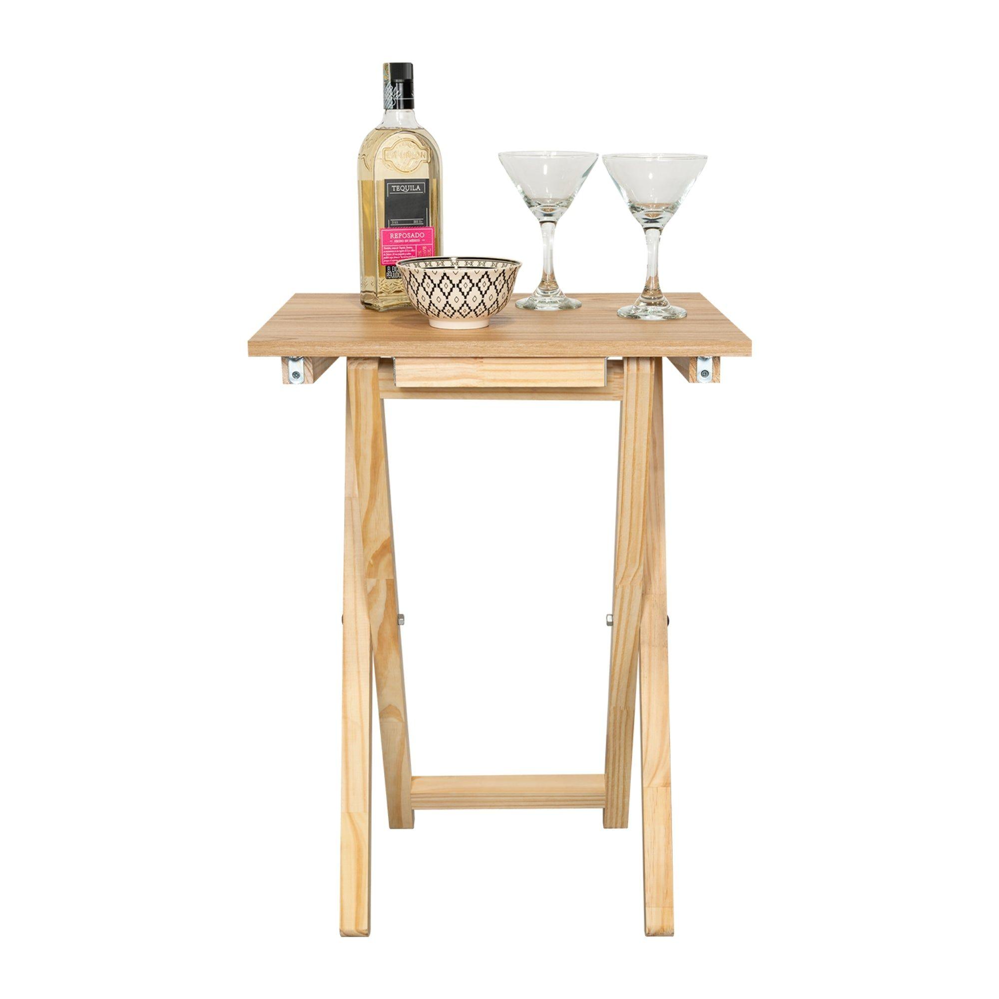Mesa Plegable 65,7X47,9X35 Cm Cafe Claro-2