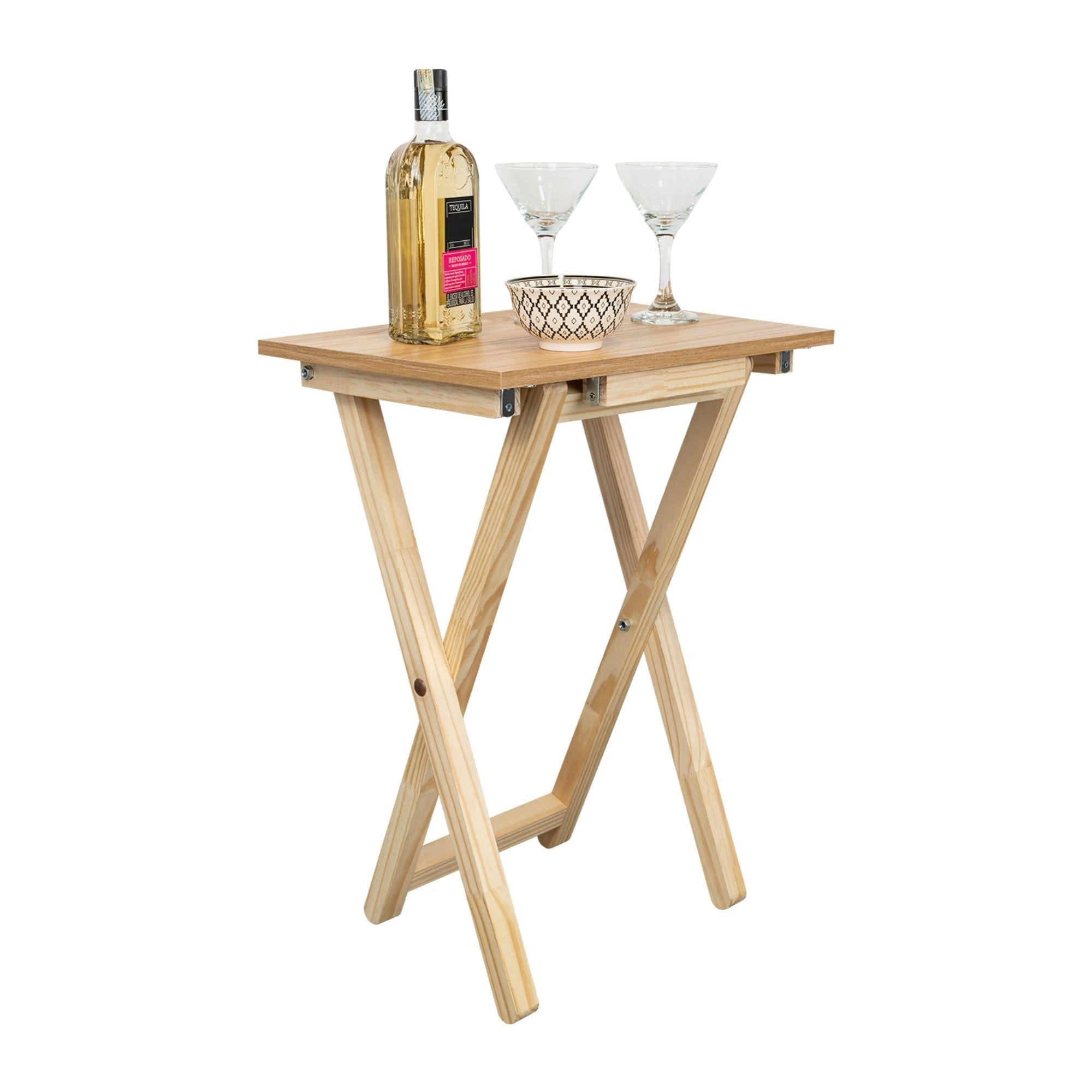 Mesa Plegable 65,7X47,9X35 Cm Cafe Claro-3