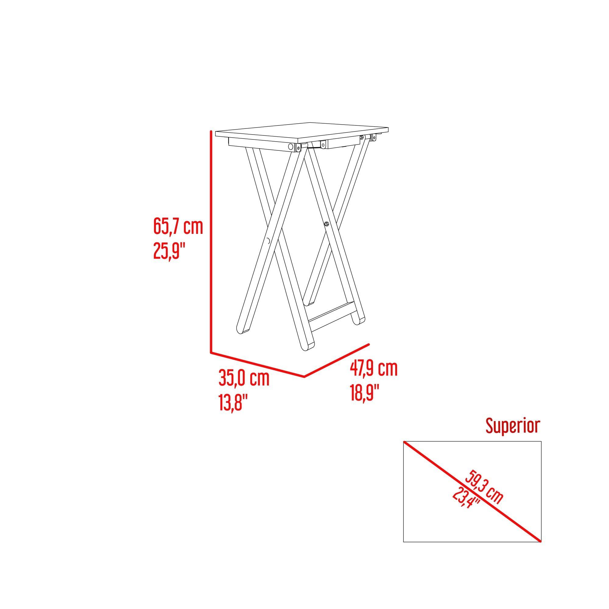 Mesa Plegable 65,7X47,9X35 Cm Cafe Claro-4