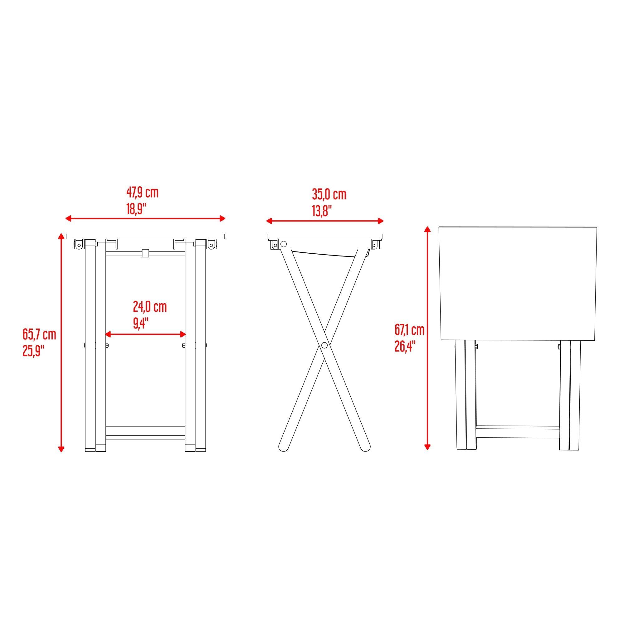 Mesa Plegable 65,7X47,9X35 Cm Cafe Claro-5