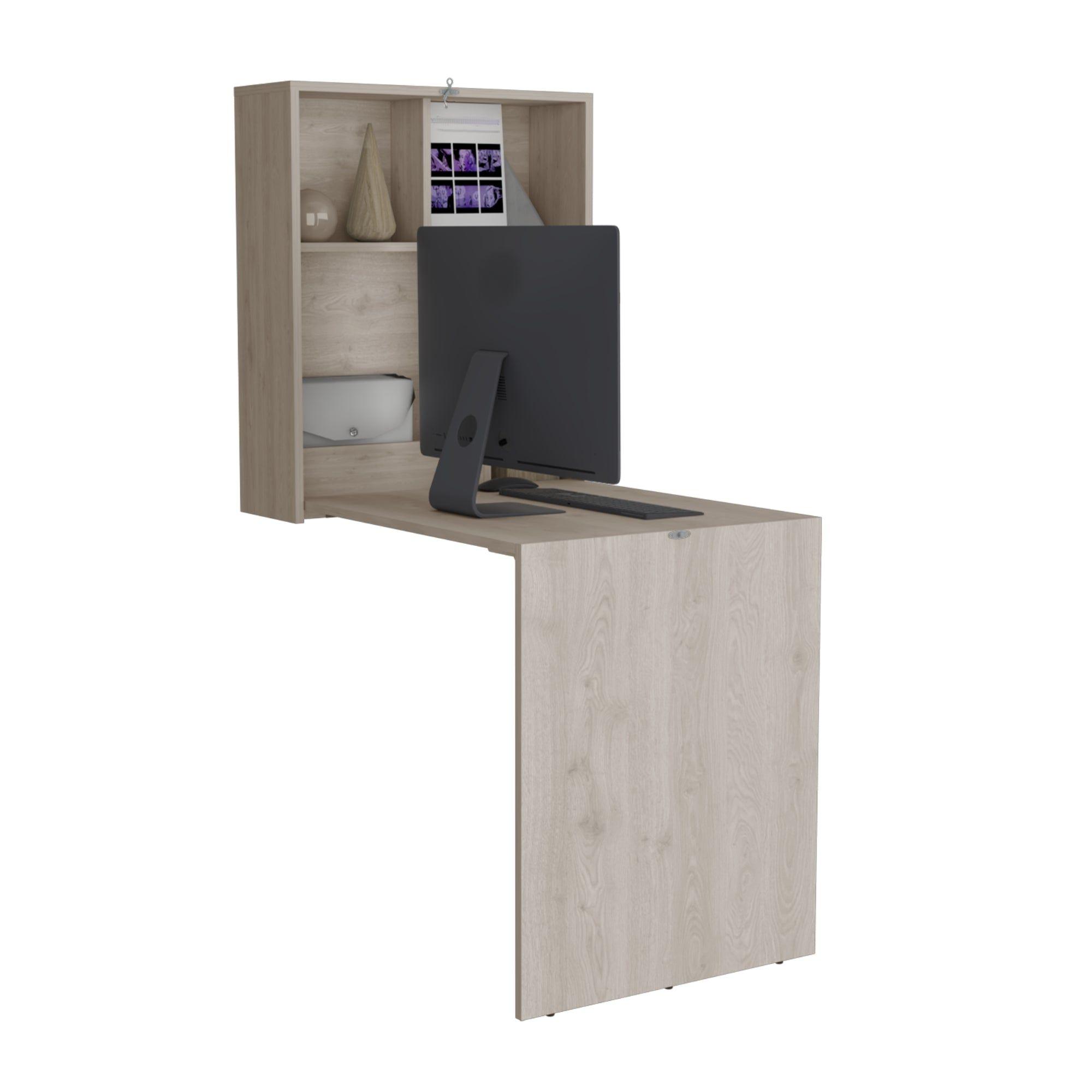 Escritorio Plegable De Pared 72,7X60,1X19 Cm Gris-2