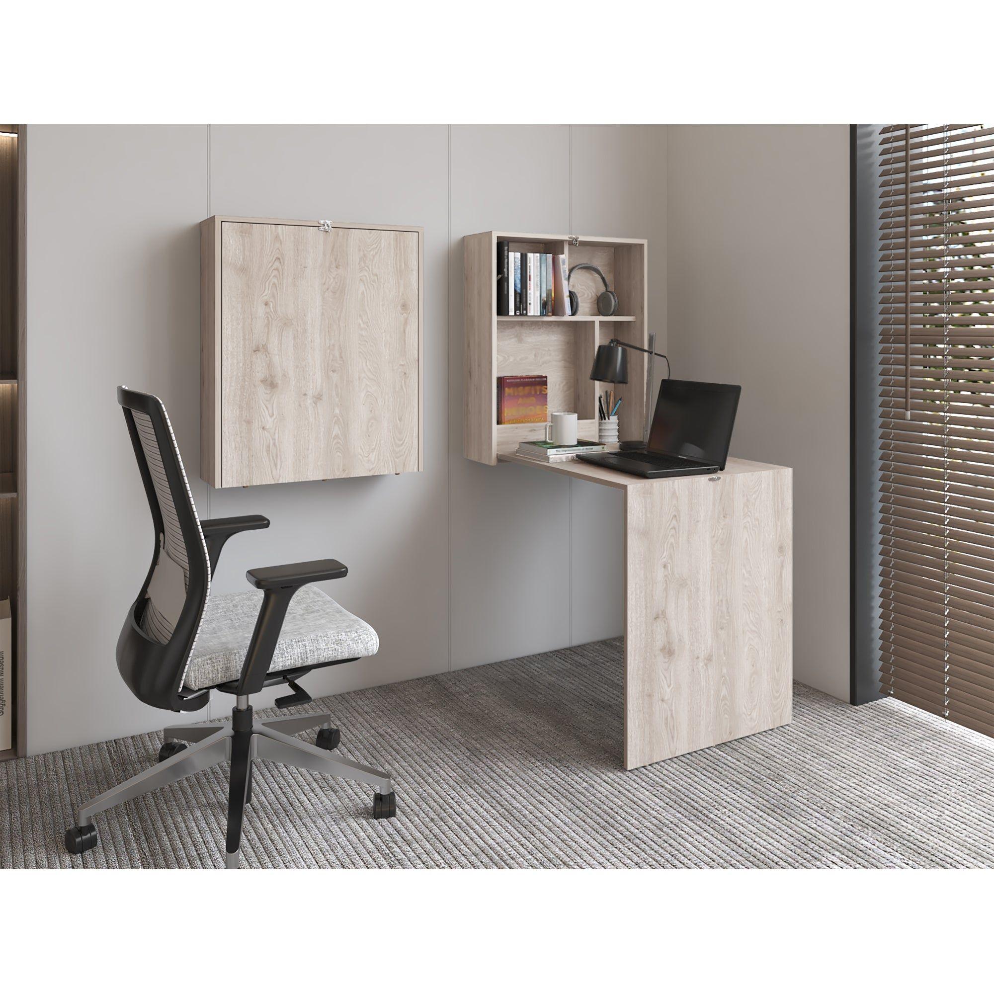 Escritorio Plegable De Pared 72,7X60,1X19 Cm Gris-5